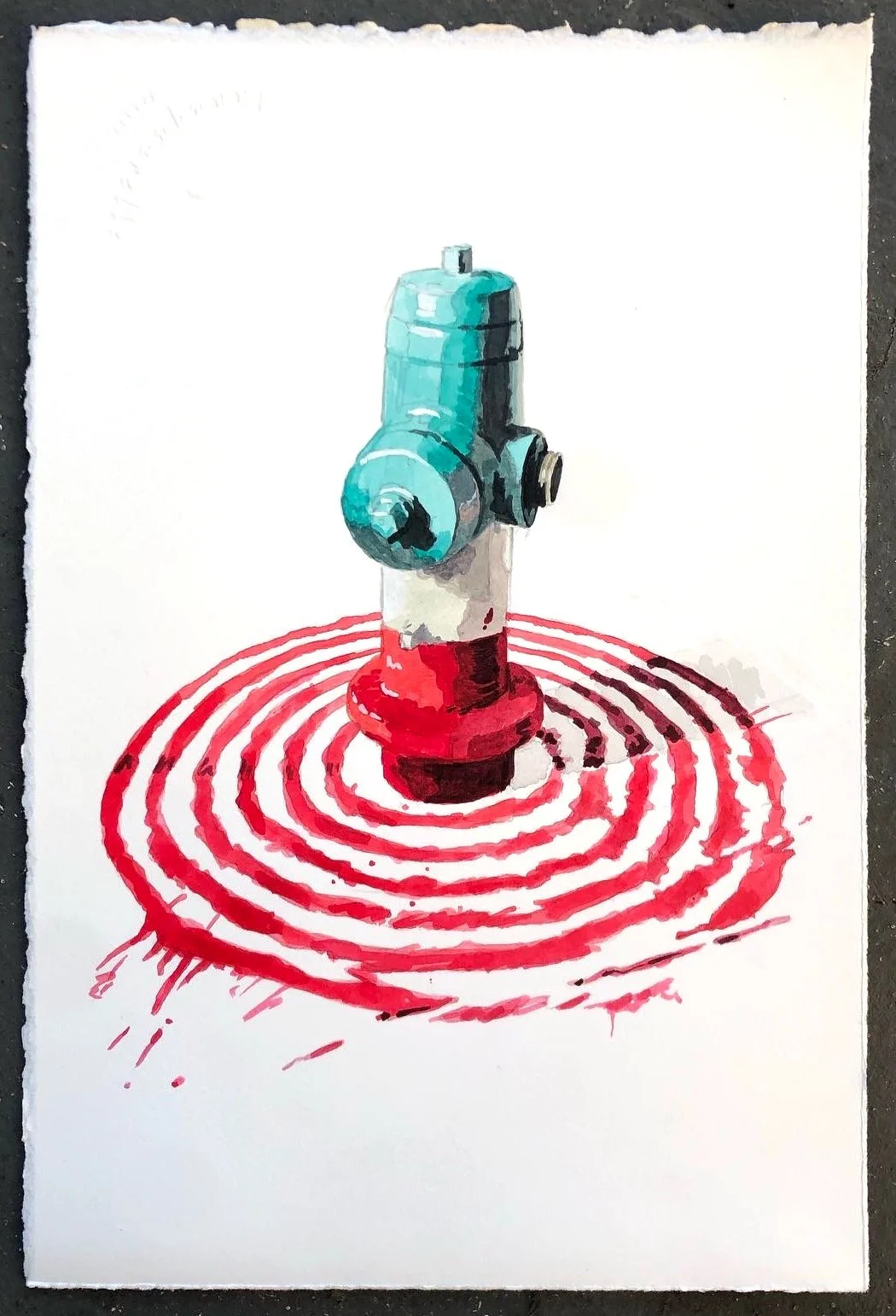 SacSix Urban Zen Garden Study 2022 Acrylic on Paper 11 x 7.5"