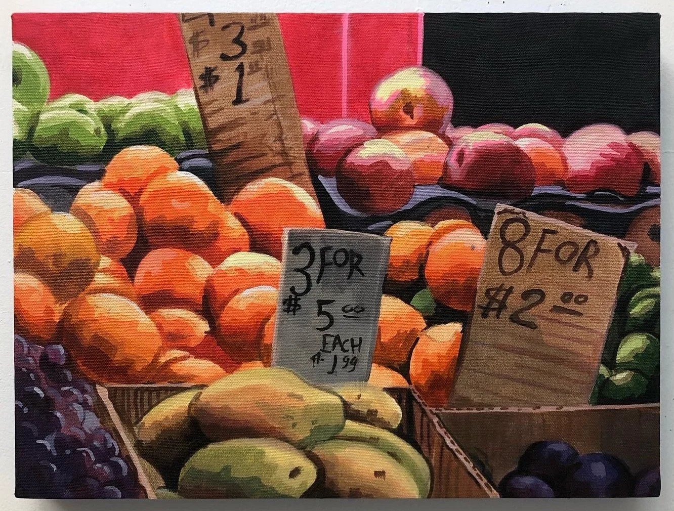"Big Apples" 2022 Acrylic on Paper 12 x 16"