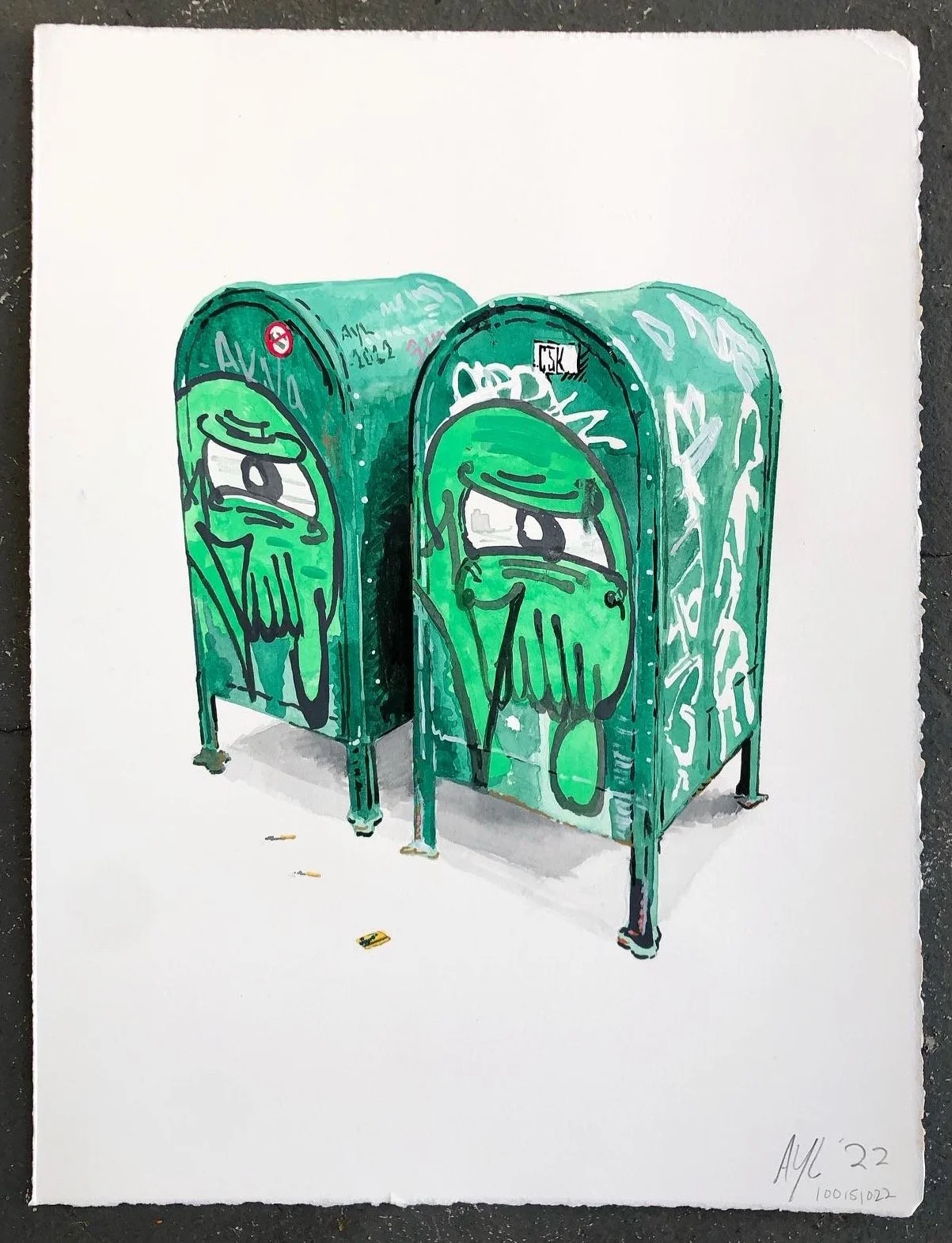 "Dr. TJ" 2022 Acrylic on Paper 15 x 11"