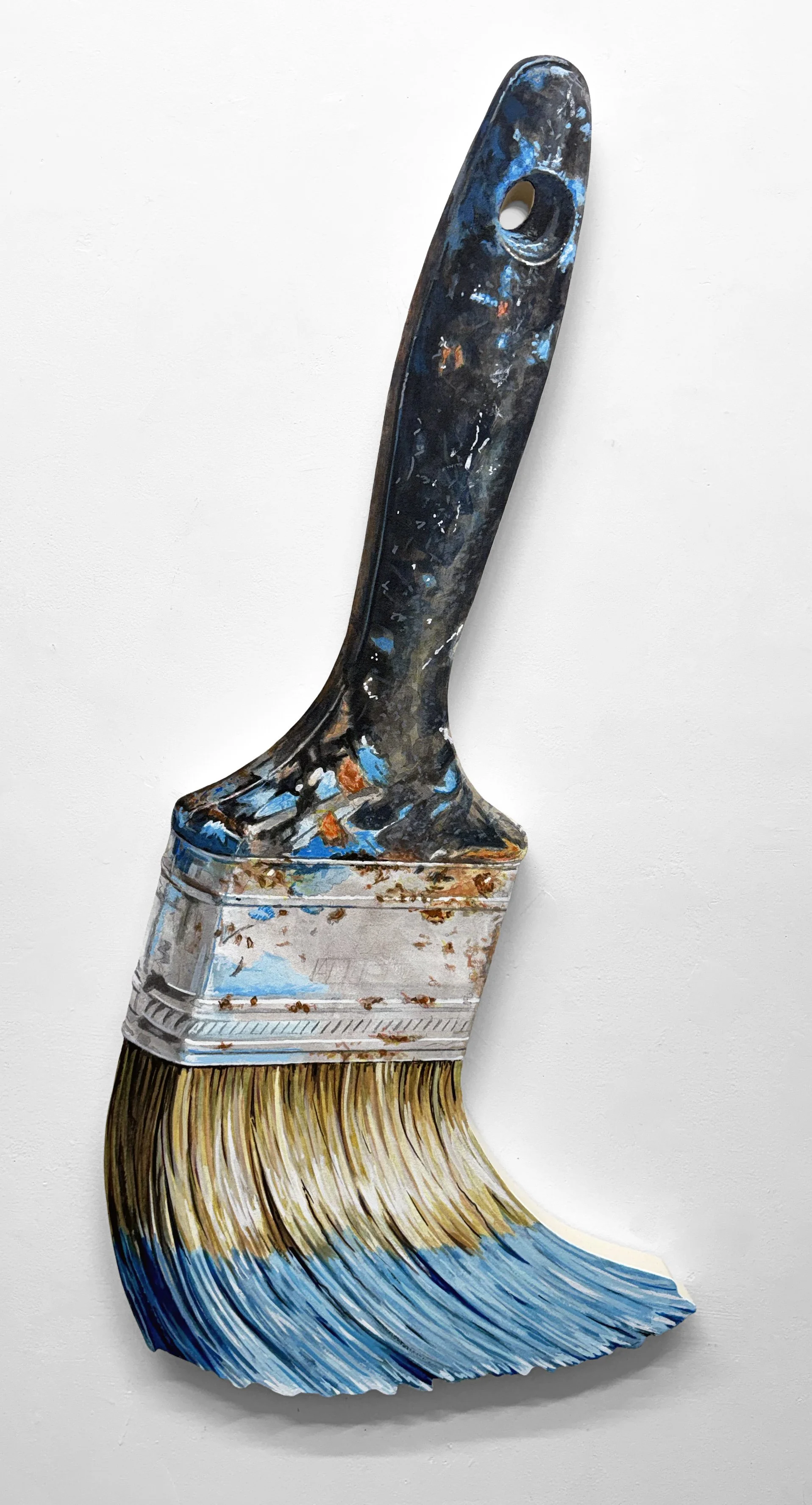 "Keeps Me Busy" Acrylic on Shaped Canvas Panel 46 x 21”