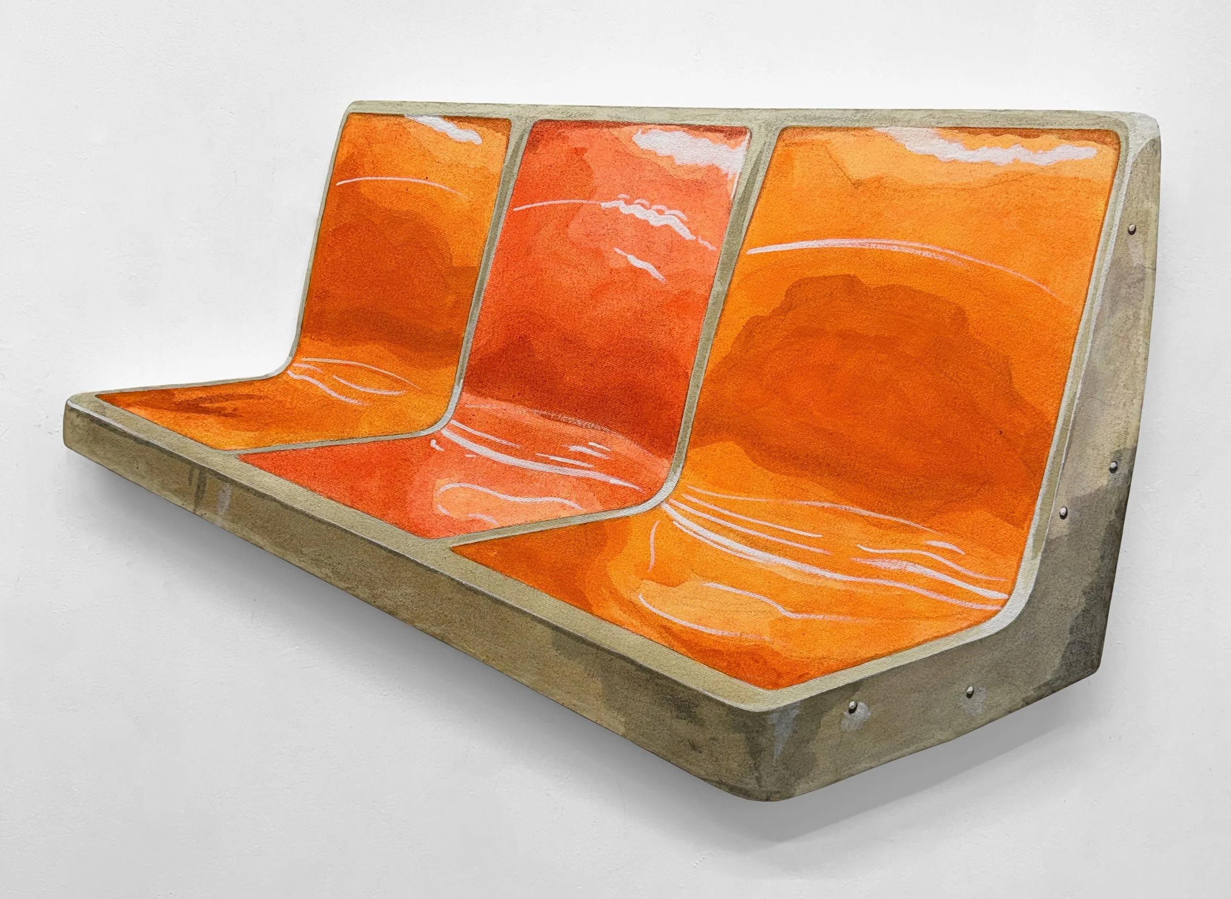 "Exactly Where I Should Be" 2026 Acrylic on Shaped Canvas Panel 17 x 26"