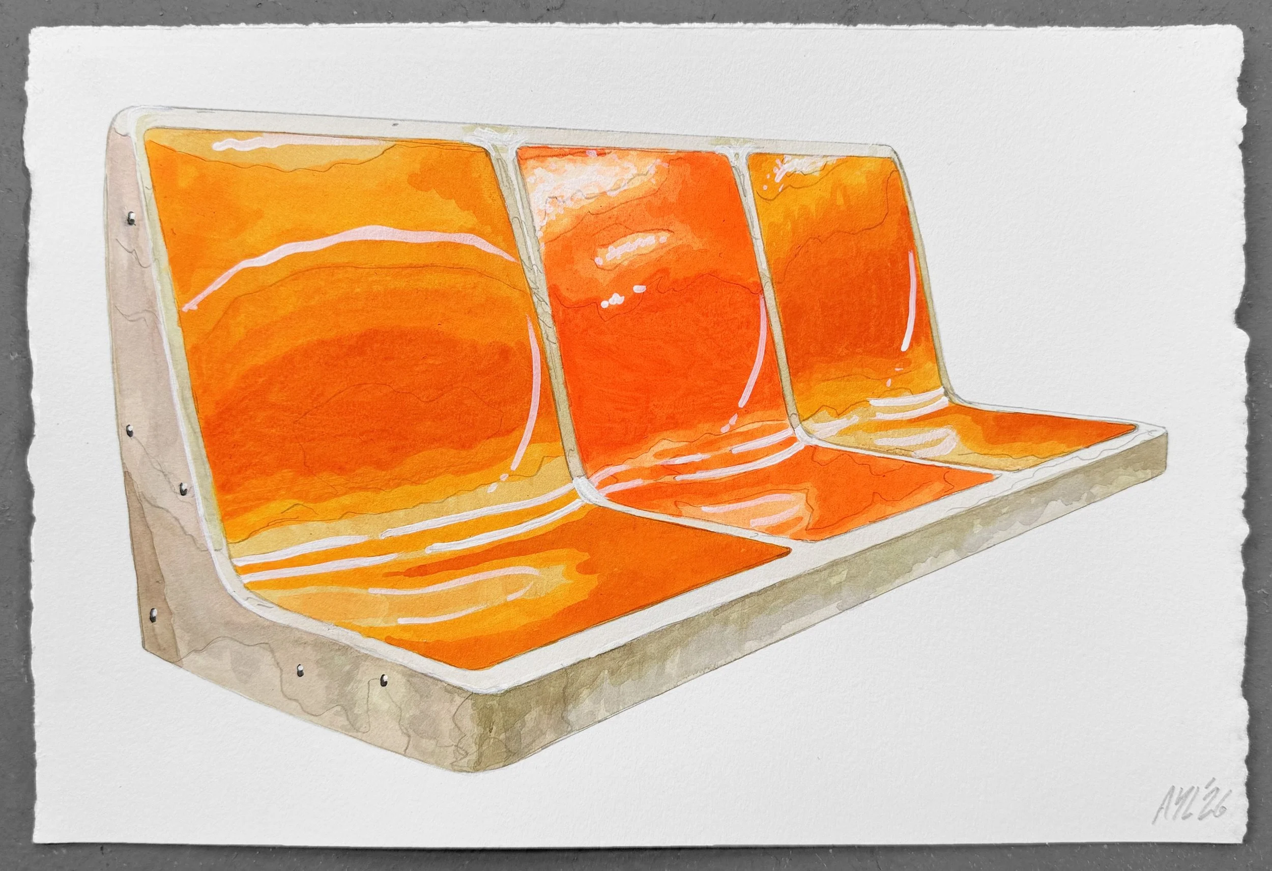 
Subway Seat study 2026 Acrylic on Paper 7.5 x 11"
