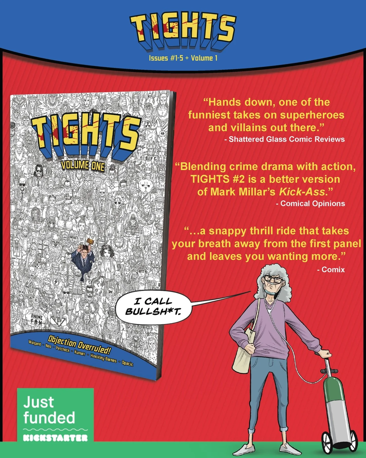 TIGHTS Volume 1 collects issues 1&ndash;5 in a single trade paperback. Featuring sharpened dialogue, improved artwork, and story refinements throughout, everything hits harder, reads cleaner, and looks better than ever. Rounded out with bonus art and