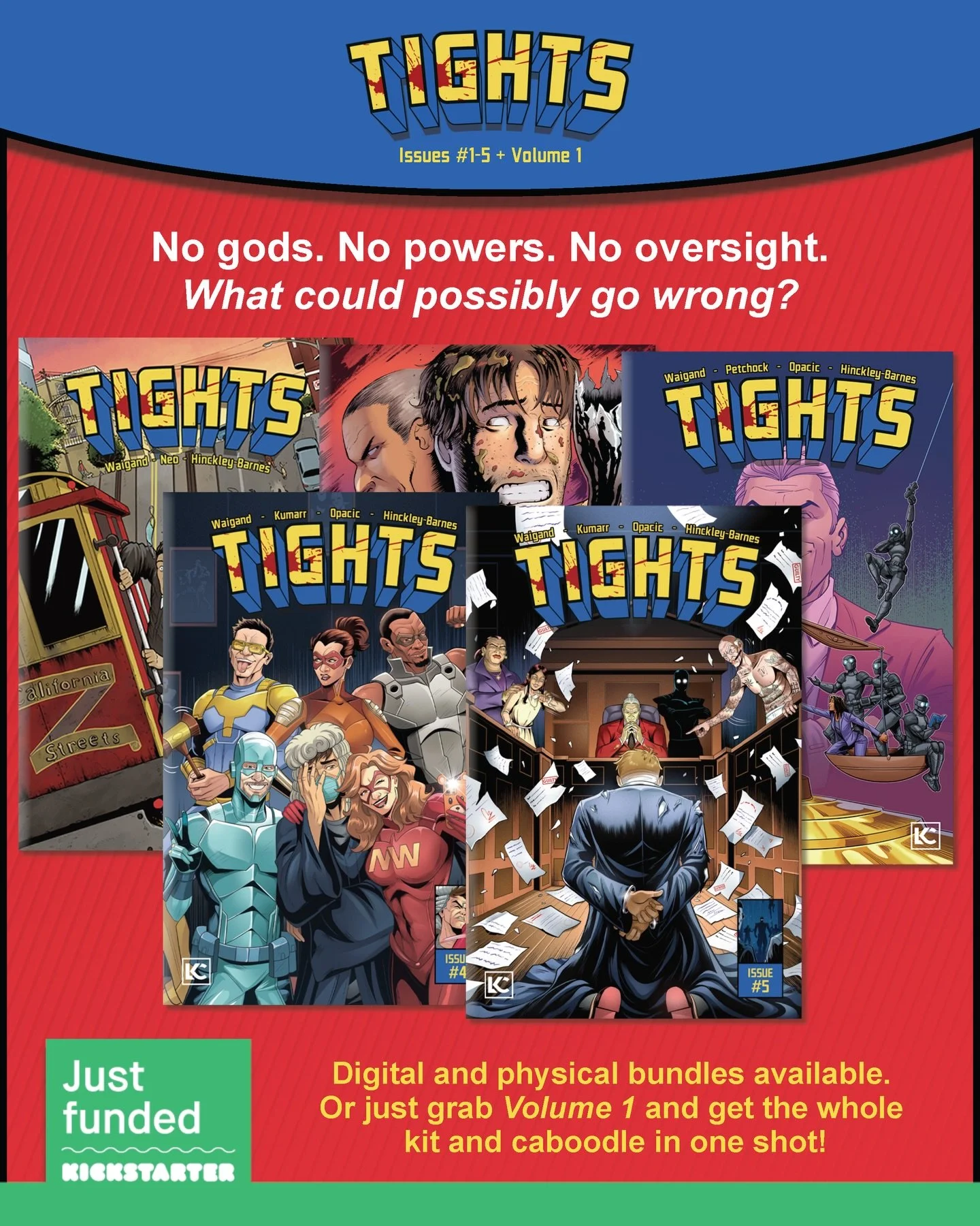 Whether you&rsquo;re new to the world of TIGHTS or returning for issue 5, we got you! And thank you! 
Link to the action is in our bio. 
.
.
.
.
.
#indiecomics #comicbookart #comiccreator #comicbookcommunity #kickstartercomics