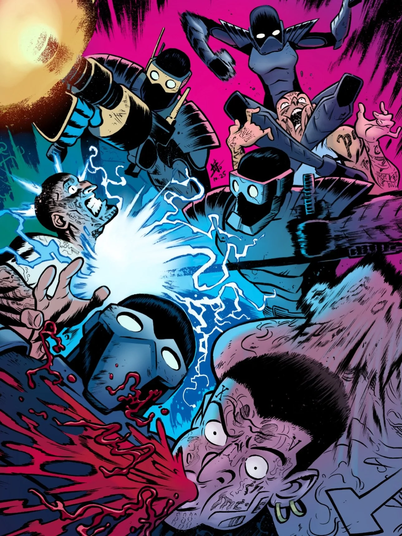 TIGHTS Issue 5, Cover B by @neocomicart. Colors by @maja_colorist.
As the lead artist for TIGHTS issues #1 and #2, Edison has also designed standout covers for Godzilla and Teenage Mutant Ninja Turtles with IDW Publishing. Check out his latest TMNT c