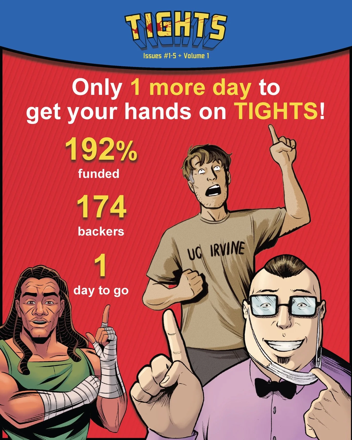 1 more day to go! 
If you haven&rsquo;t checked out the Kickstarter yet, now&rsquo;s a great time to do so! 
Just give that link in our bio a tap. 
Thank you! 
.
.
.
.
.
#indiecomics #comicbookart #comiccreator #comicbookcommunity #kickstartercomics
