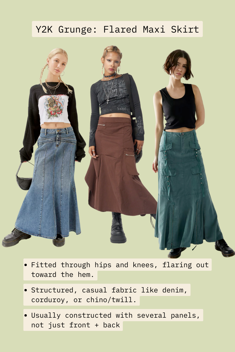 Y2K Grunge: Flared Utility Maxi Skirts — M Gets Dressed ✨