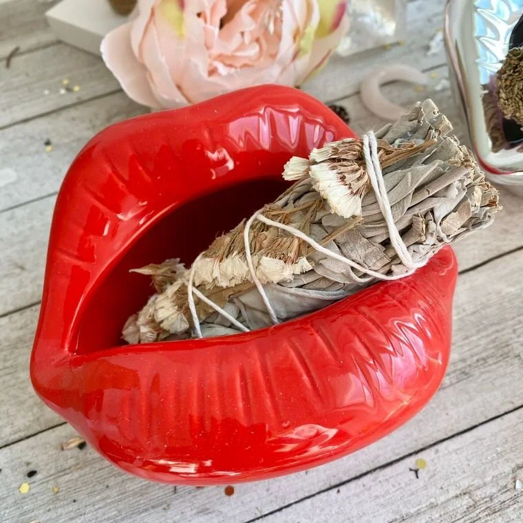 The Lady In Red Ceramic Lip Bowl