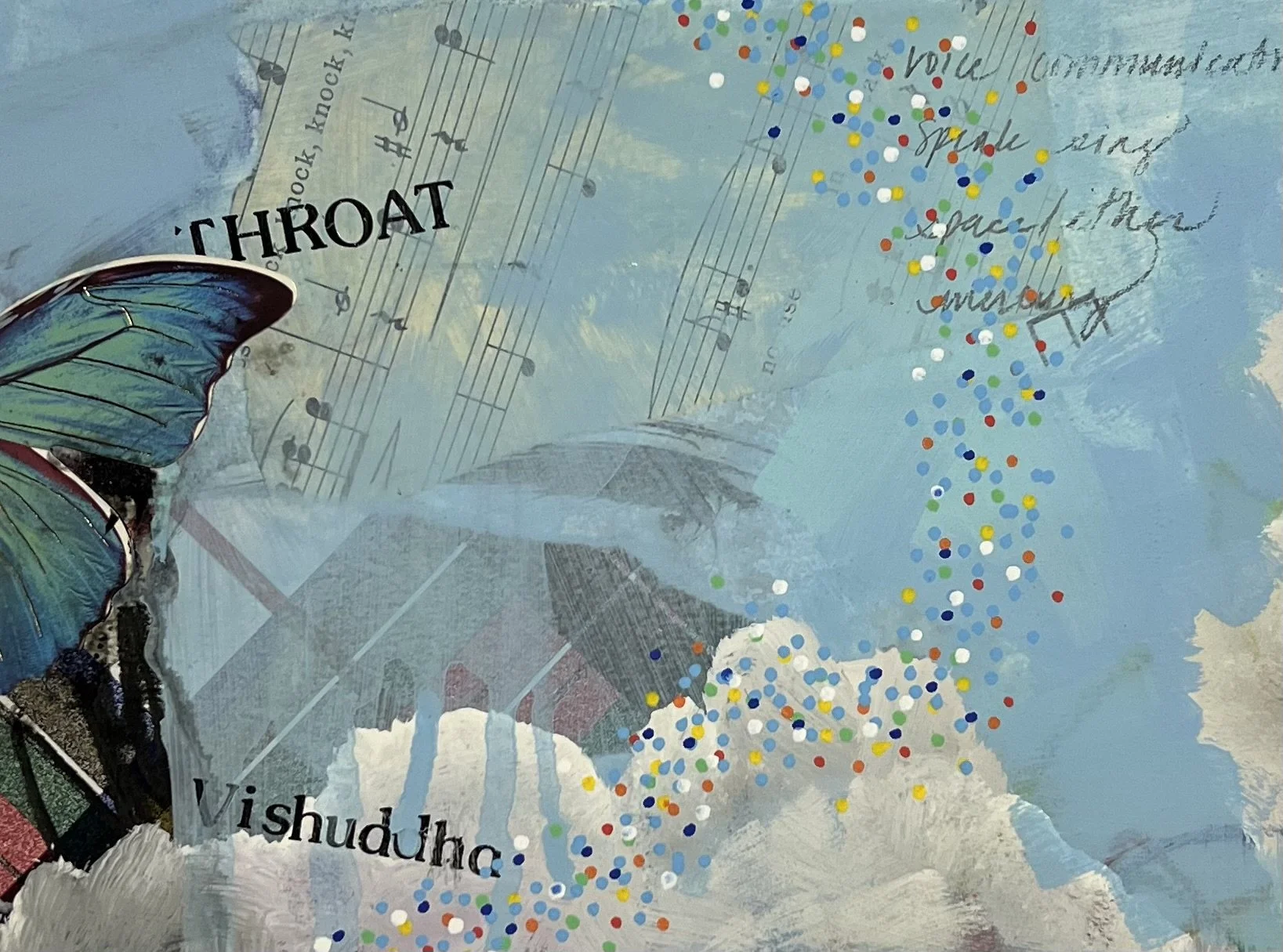 jennifer oak art | throat | 8 x 10” | mixed media on paper mounted on matte board | SOLD