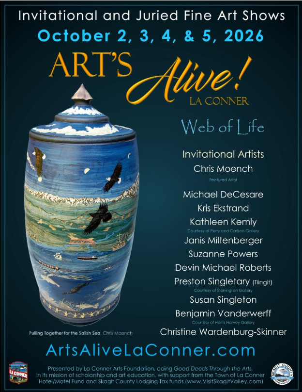 Art's Alive - Web of Life | October 2 - 5, 2026 | Maple Hall | La Conner, WA | *reception Oct 2