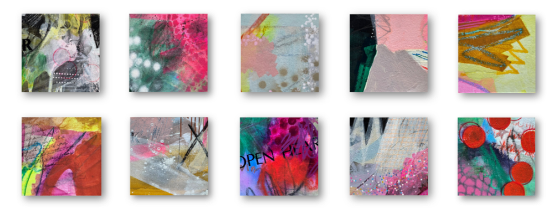 mini original abstracts | 4 x 4" | mixed media on paper mounted on panel 