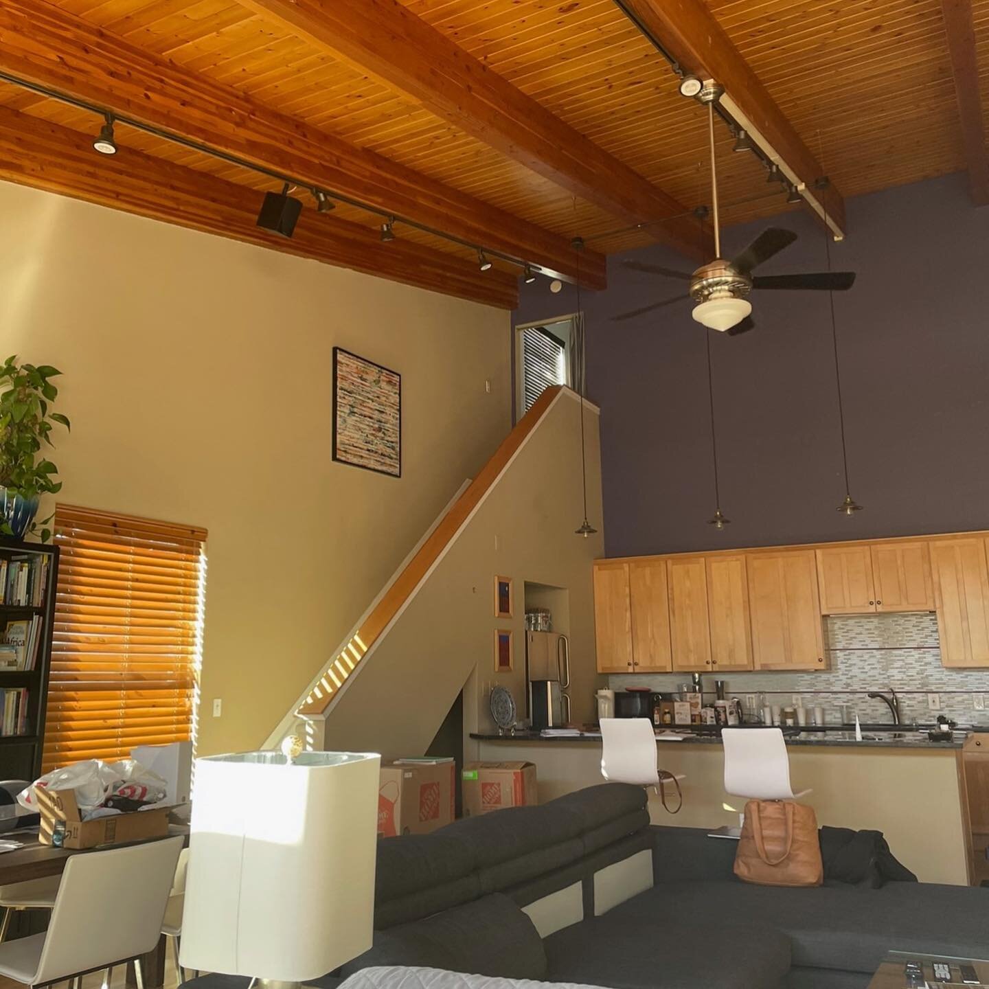 Progress shots of a complete condo redesign. Love how my client wanted to include his own photography into the design.