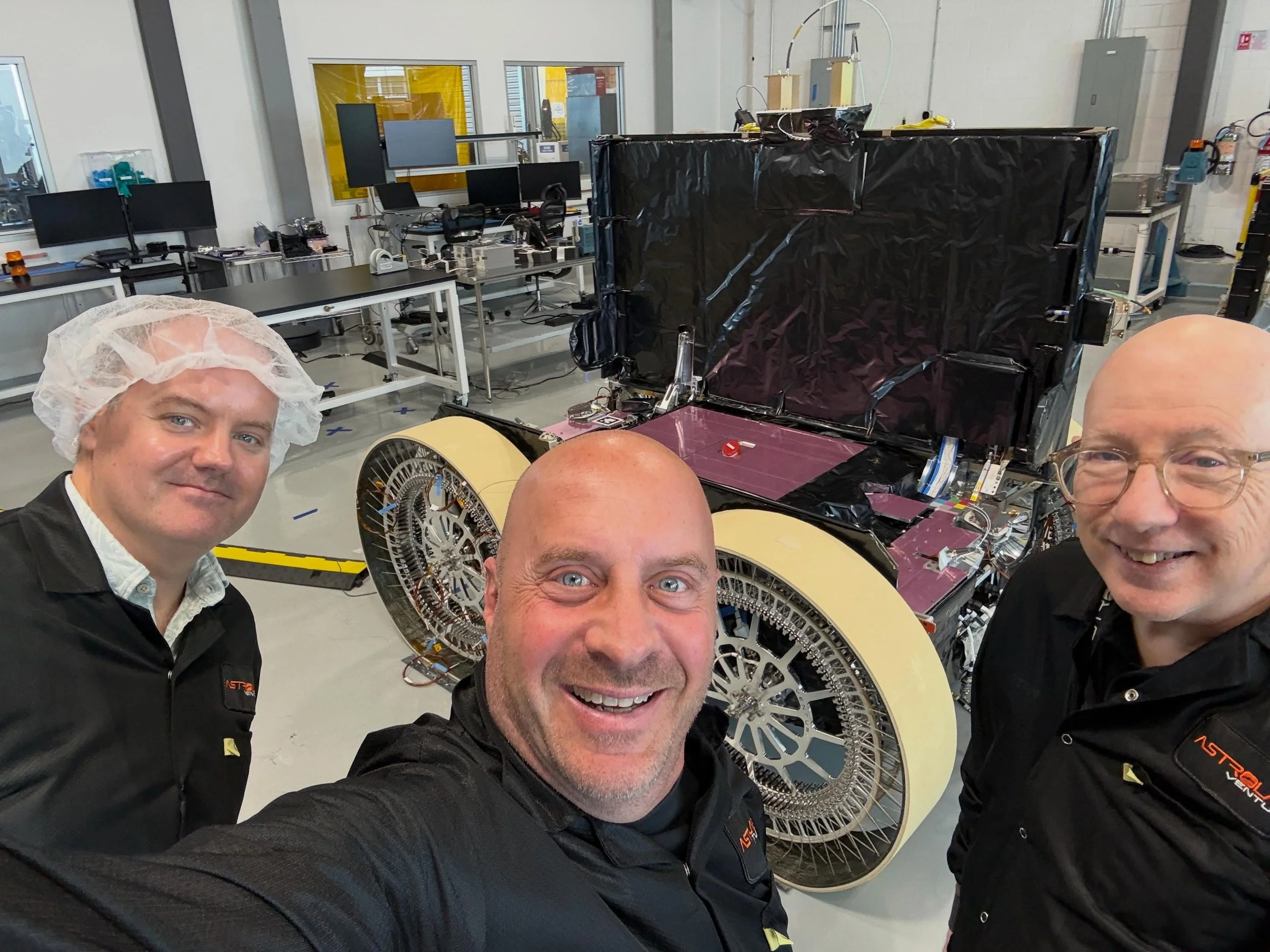 Got a good look at the @astrolab.space FLIP rover in the clean room today!  FLIP is heading to the surface of the Moon later this year. Big thank you to Jaret Matthews and John Muratore for the great tour.  I was really impressed!