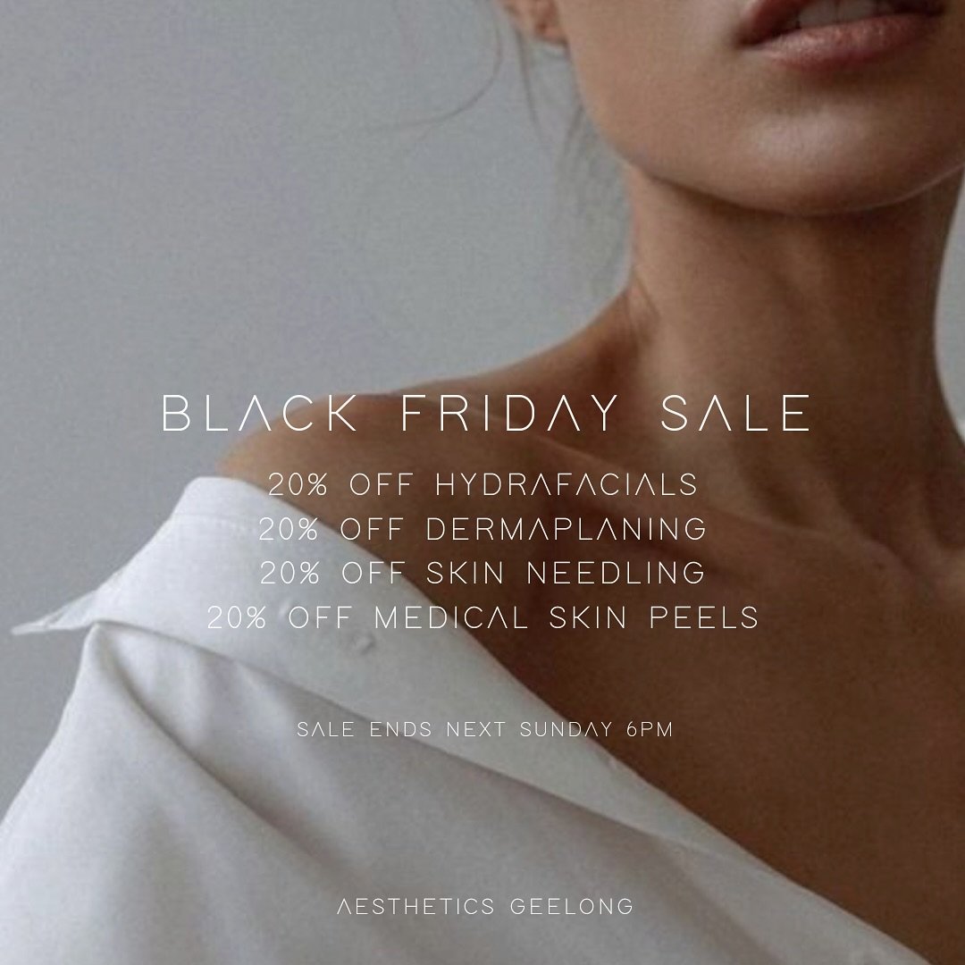Our Black Friday Sale is here 🖤 Save 20% on selected skin treatments until next Sunday 6PM 👀