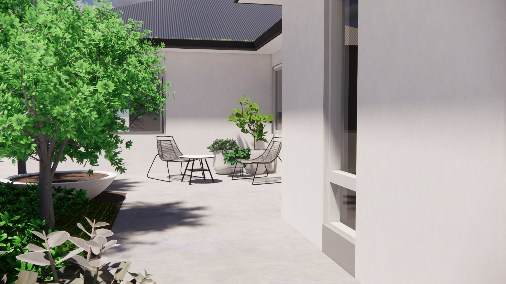 Seating for a small courtyard design