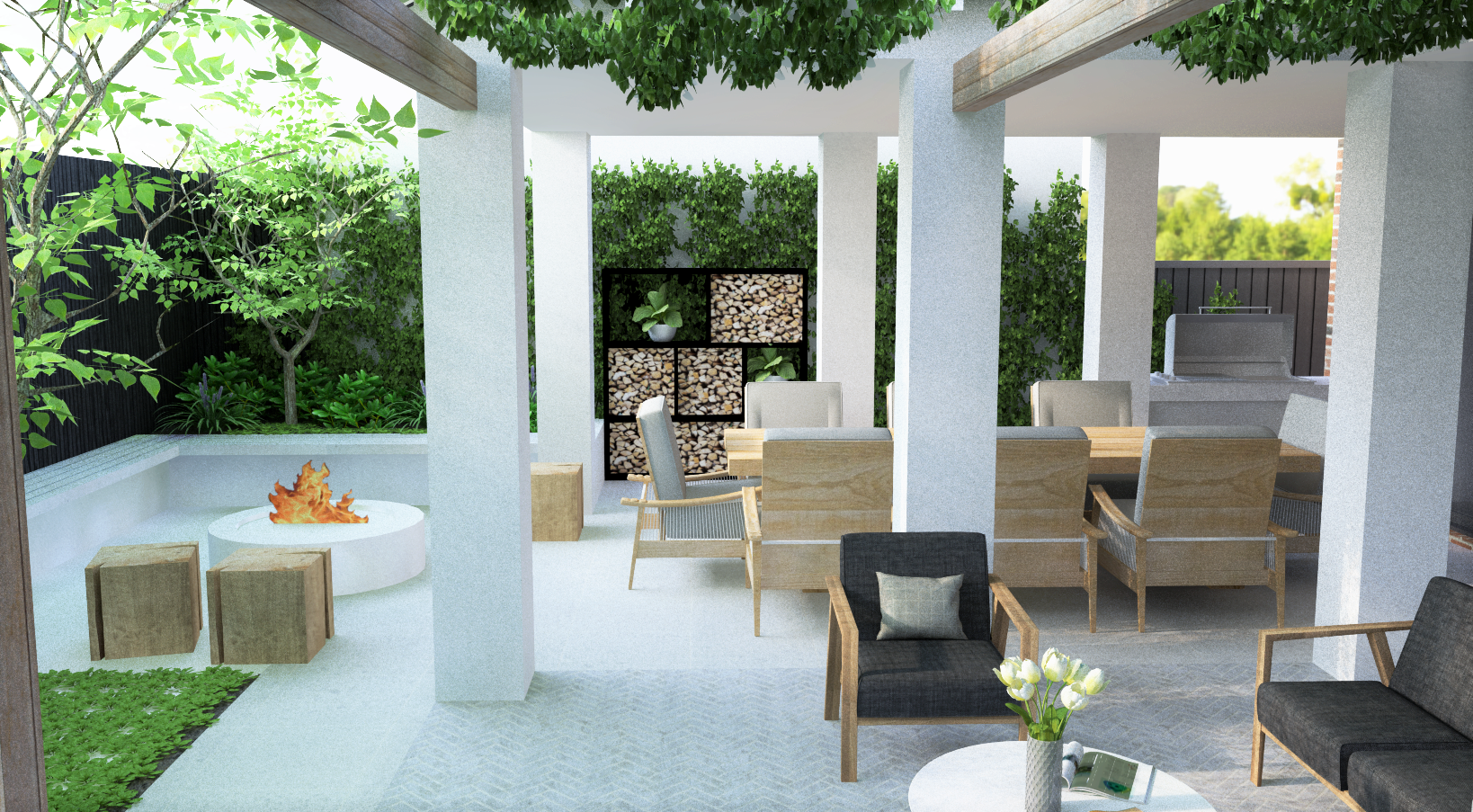 Small Courtyard functional zones