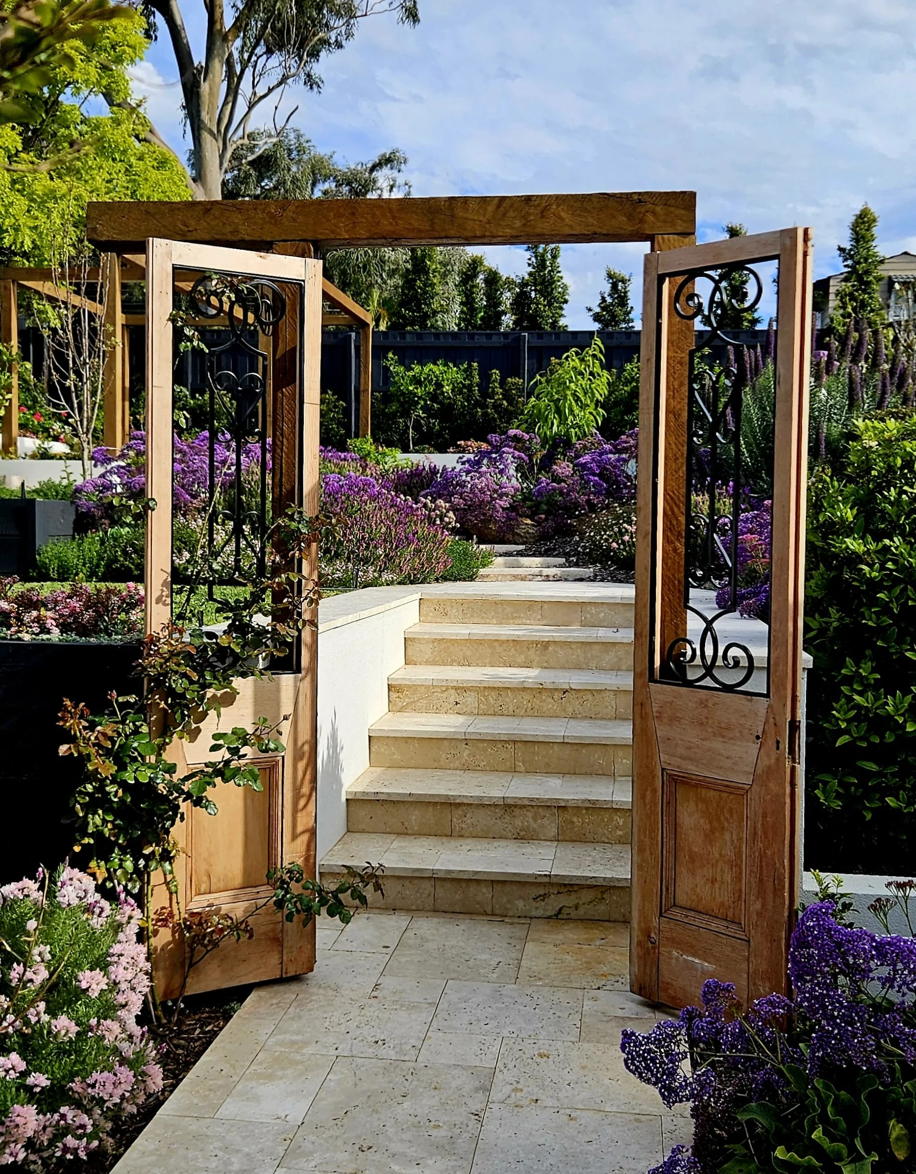 Recycled doors garden entry gate