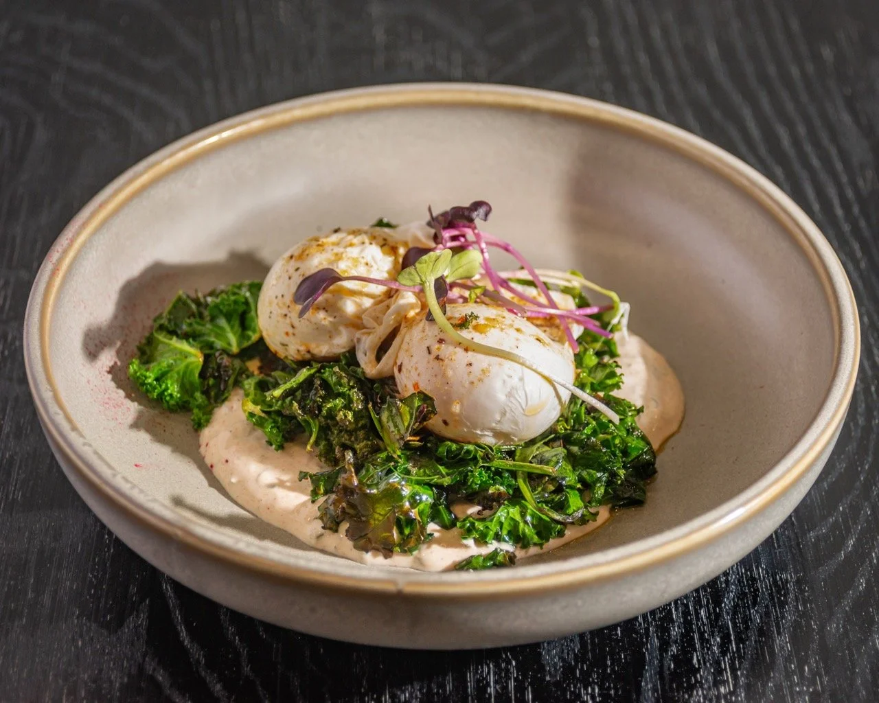 MrLawrence Turkish Eggs (GFO)(V) Artisan Sourdough, Cumin, Yoghurt Dill Chilli Burnt Butter Braised Greens Poached Eggs.jpeg