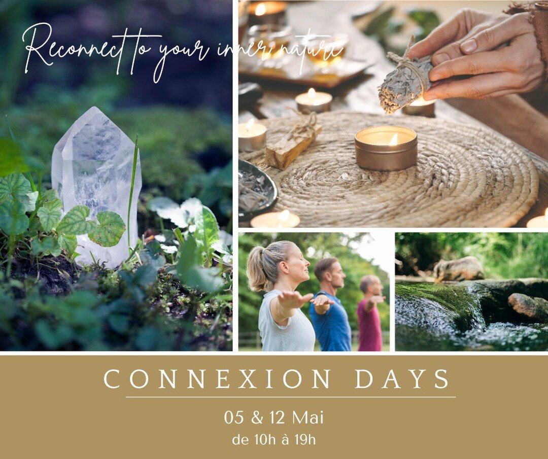 Je suis ravie de vous annoncer que la seconde &eacute;dition des Connexion Days aura lieu les dimanches 05 et 12 mai pr&egrave;s d'Yvoir😍😍
Une occasion unique de s'accorder du temps et de l'espace pour reconnecter &agrave; notre nature profonde...e