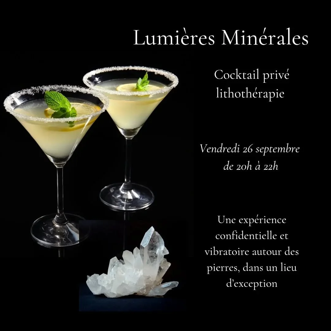 Lumi&egrave;res Min&eacute;rales c'est une soir&eacute;e confidentielle et intemporelle autour des pierres ... un moment suspendu pour partir &agrave; la d&eacute;couverte de cristaux d'exception autour de saveurs raffin&eacute;es...

Nous vous invit