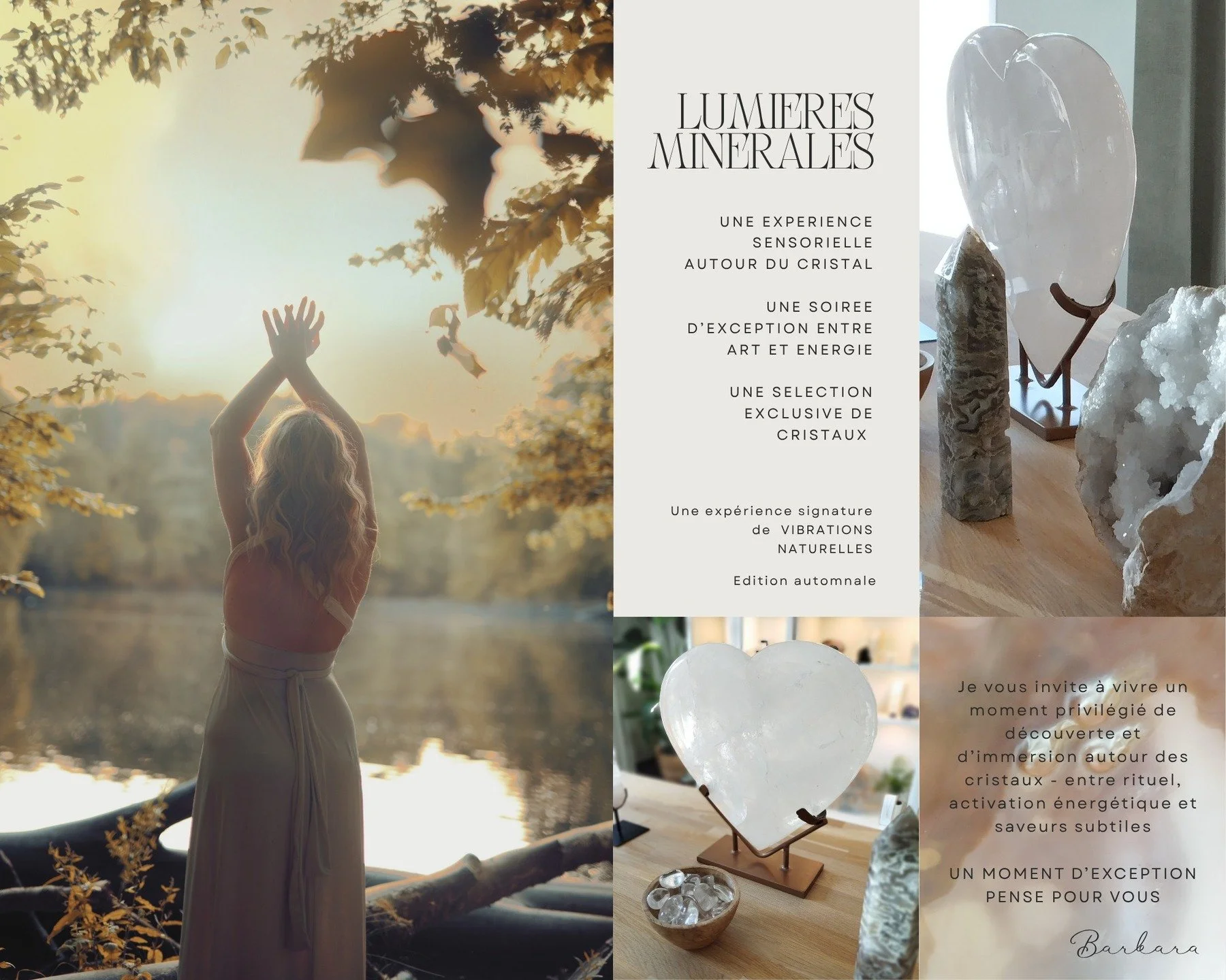 L'&eacute;dition d'automne est l&agrave; !!!🥰🍸
Lumi&egrave;res Min&eacute;rales revient pour vous offrir une nouvelle soir&eacute;e d'exception autour des cristaux

Sous la lueur douce des bougies, nous vous invitons &agrave; une soir&eacute;e hors