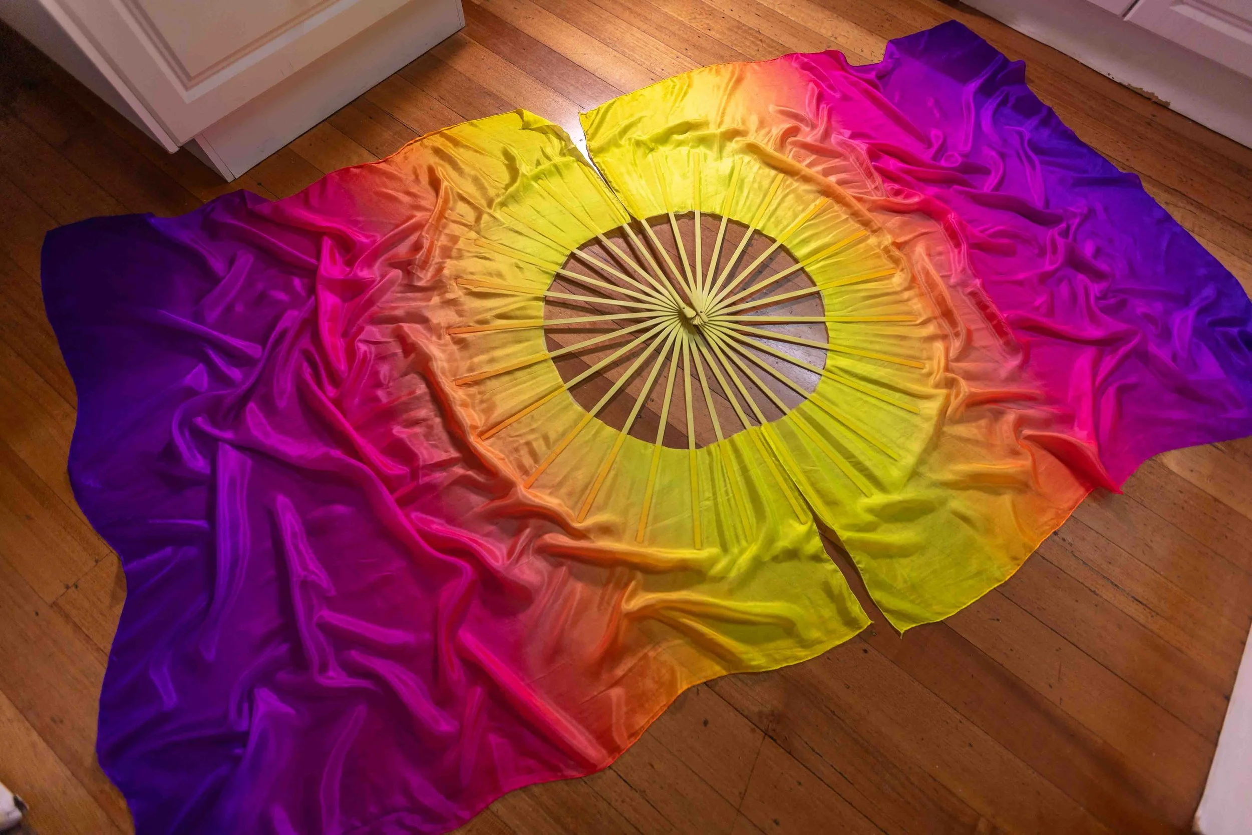 50 inch Tropical Sunrise UV - Atlas Size Silk Fans (Limited Edition)