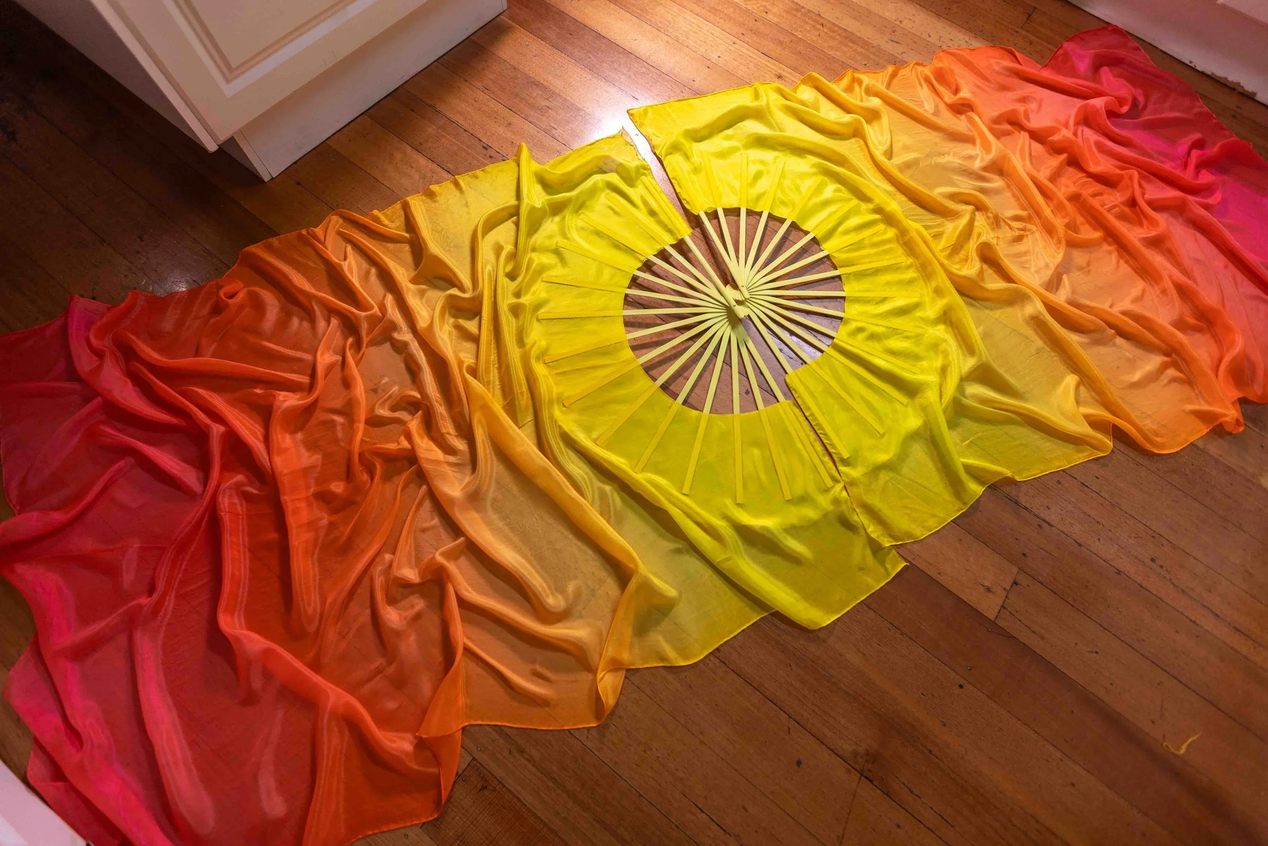 70 inch-  Neon Flame UV Reactive - Super Size - Silk Fans (Limited Edition)