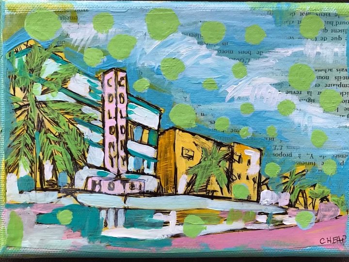 Miami Beach hotel 1 painting by Vincent Cheap.