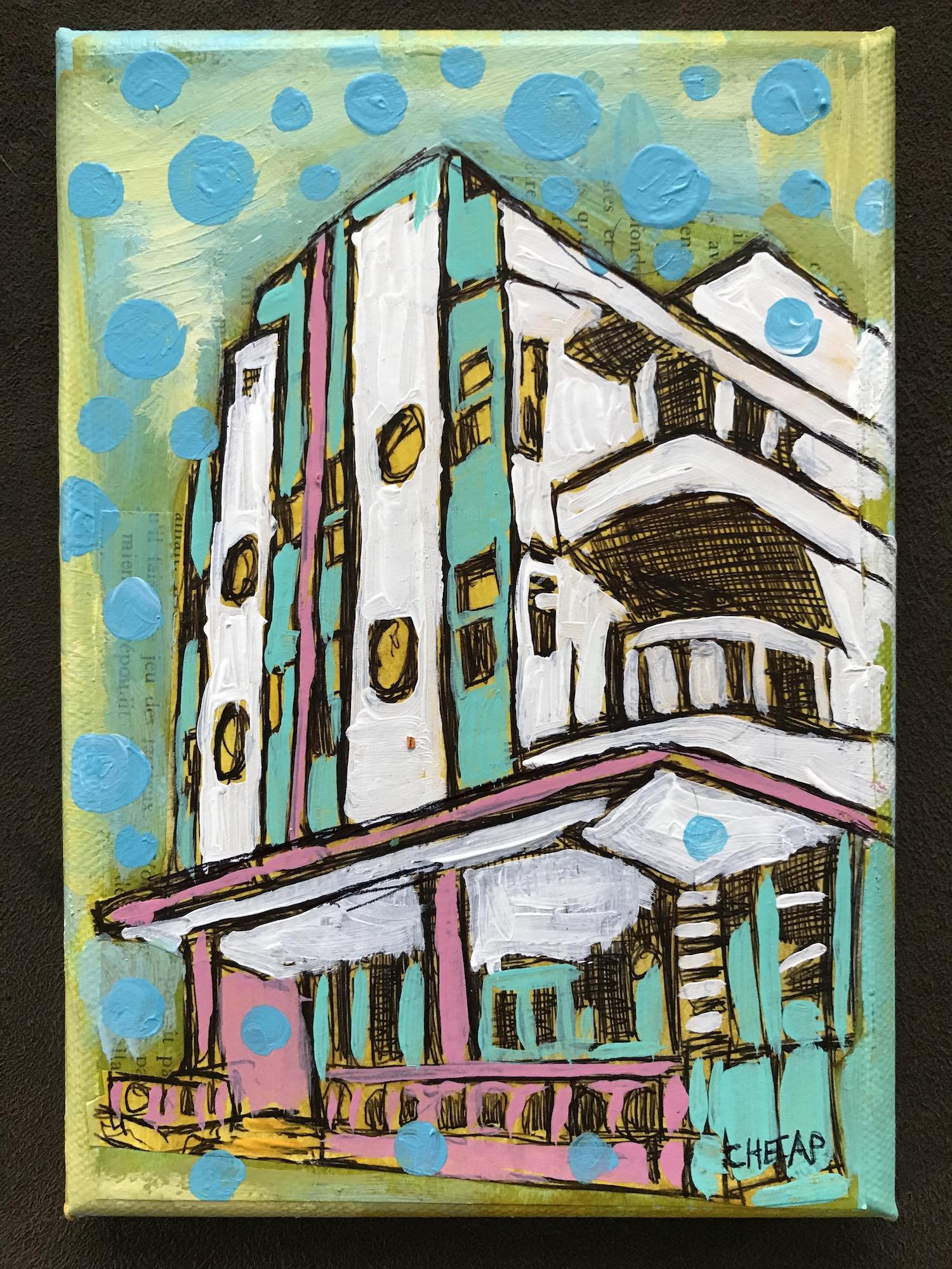 Miami Beach hotel 5 painting by Vincent Cheap.