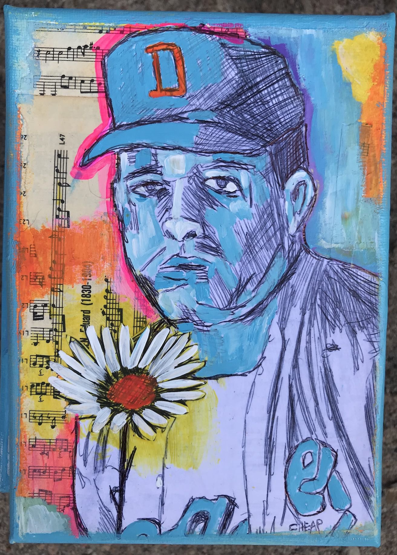 Denver Bears baseball player painting 1 by Vincent Cheap.