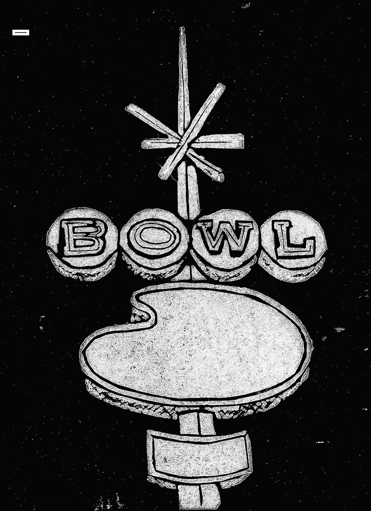 Bowling alley sign from Retrospected by Charly Fasano and Lucero.