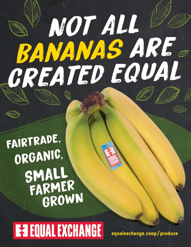 Six Organic & Fair Trade Bananas (Ecuador), 6 count, Equal Exchange