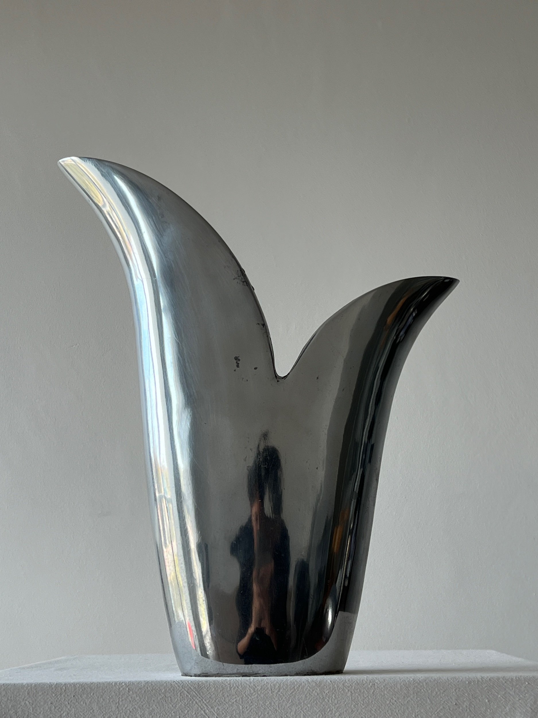 Polished chrome vase for contemporary home decor