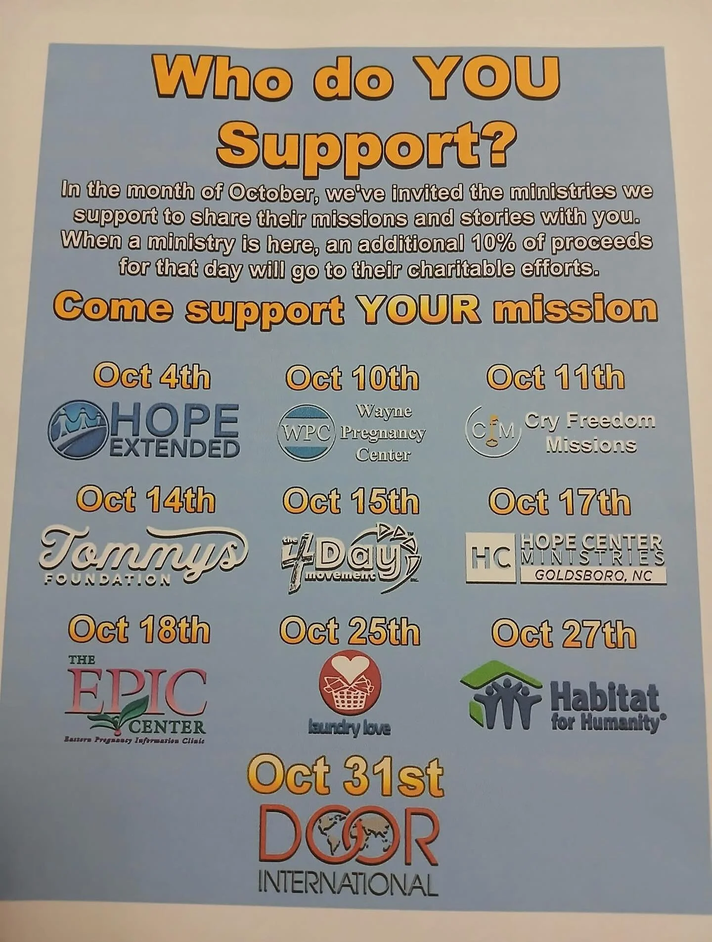Thank you @injoygoldsboro for supporting us! 
Please stop by tomorrow and shop with Injoy and we will receive 10% of the proceeds for the day. 

Ways to give:
thetommysfoundation.org
Venmo: @thetommysfoundation
Cash app: $TheTommysFoundation
PayPal: 