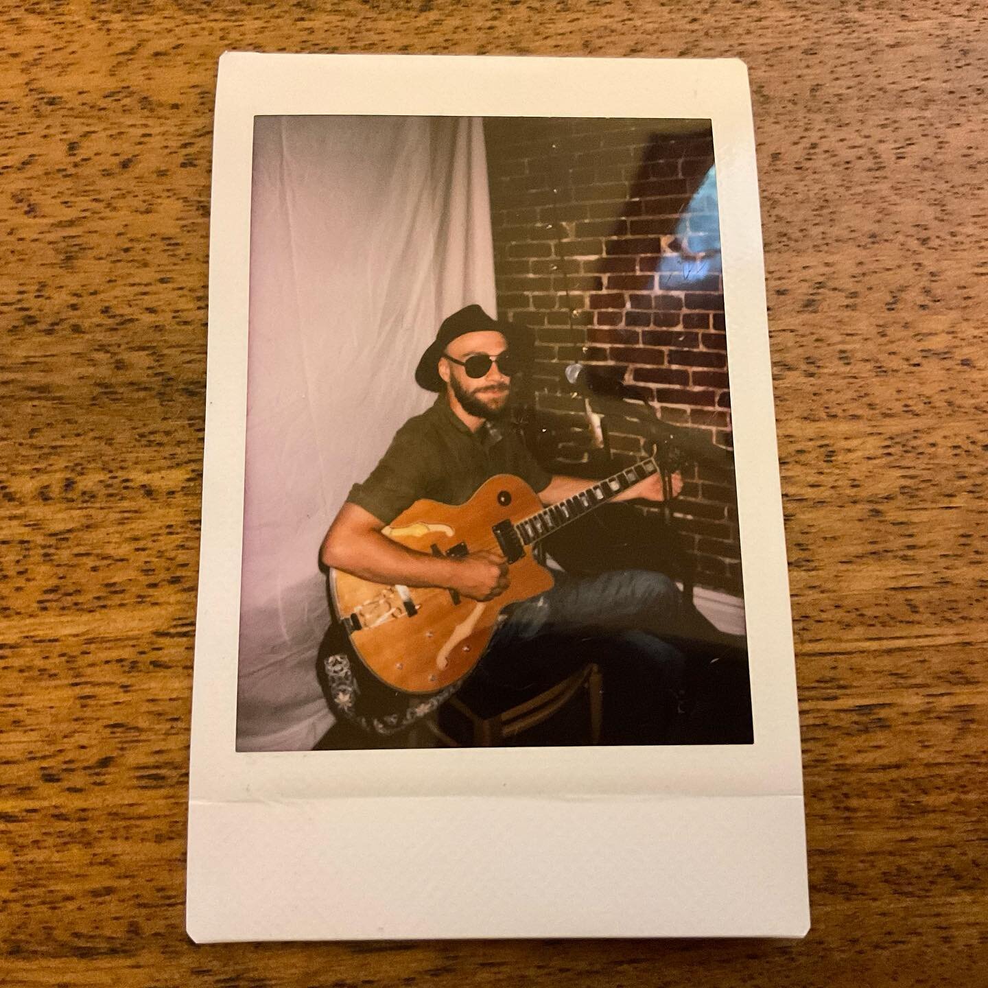 Coffee shop gig from a few months ago. Had to wear shades. This felt like a real &ldquo;concert&rdquo;, where they hang on your every word... loved it. Thank you to @coastlesscreatives #polaroid #denvermusic
