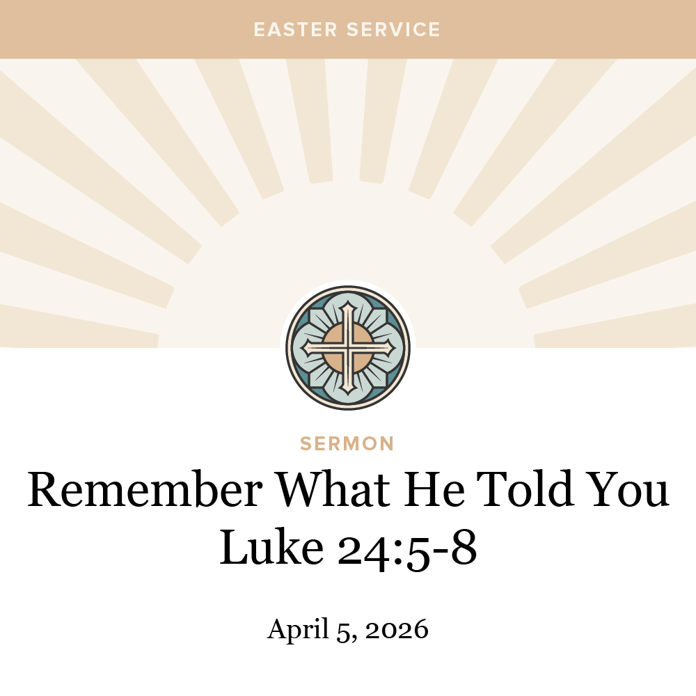 Remember What He Told You - Luke 24:5-8