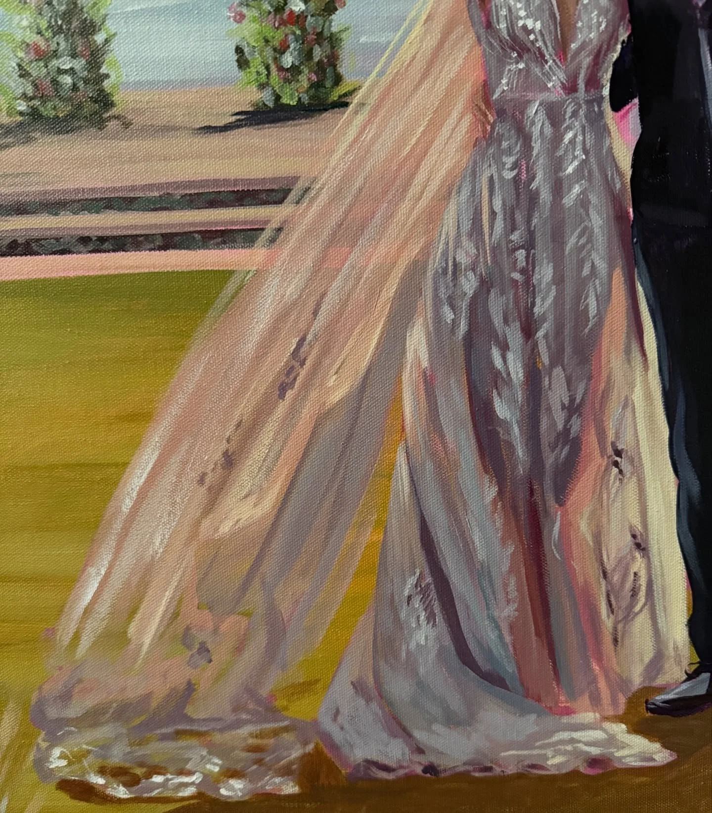 Detail of the dress from yesterday&rsquo;s wedding&hellip;😍 back to the studio for touchups!!

Such a beautiful wedding!!! The light was a paid actor on this dress!!