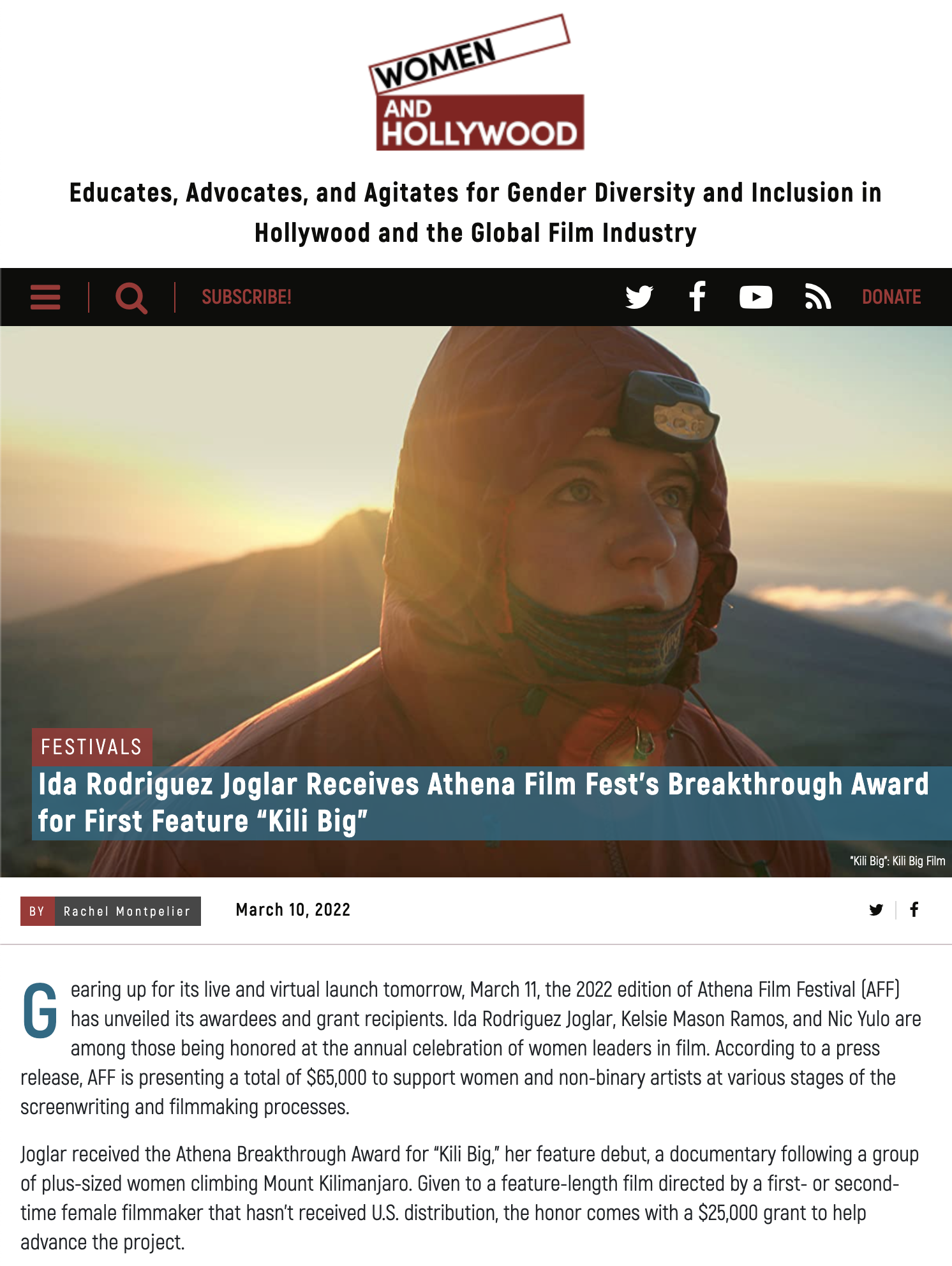 Women And Hollywood: Ida Rodriguez Joglar Receives Athena Film Fest's Breakthrough Award