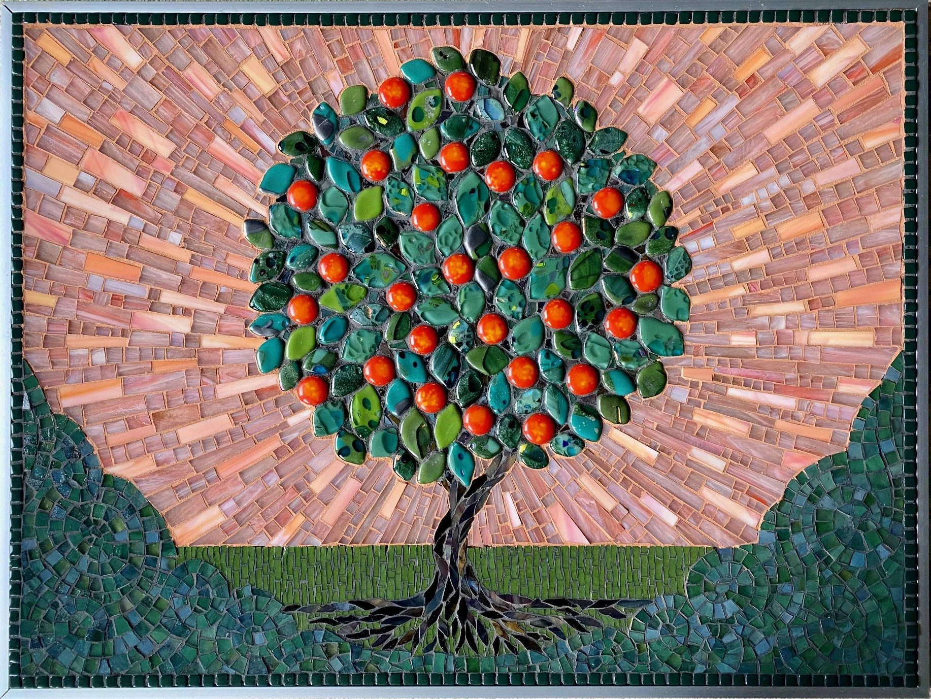 Diane Sonnenberg and Helios glass collaboration fused mosaics class