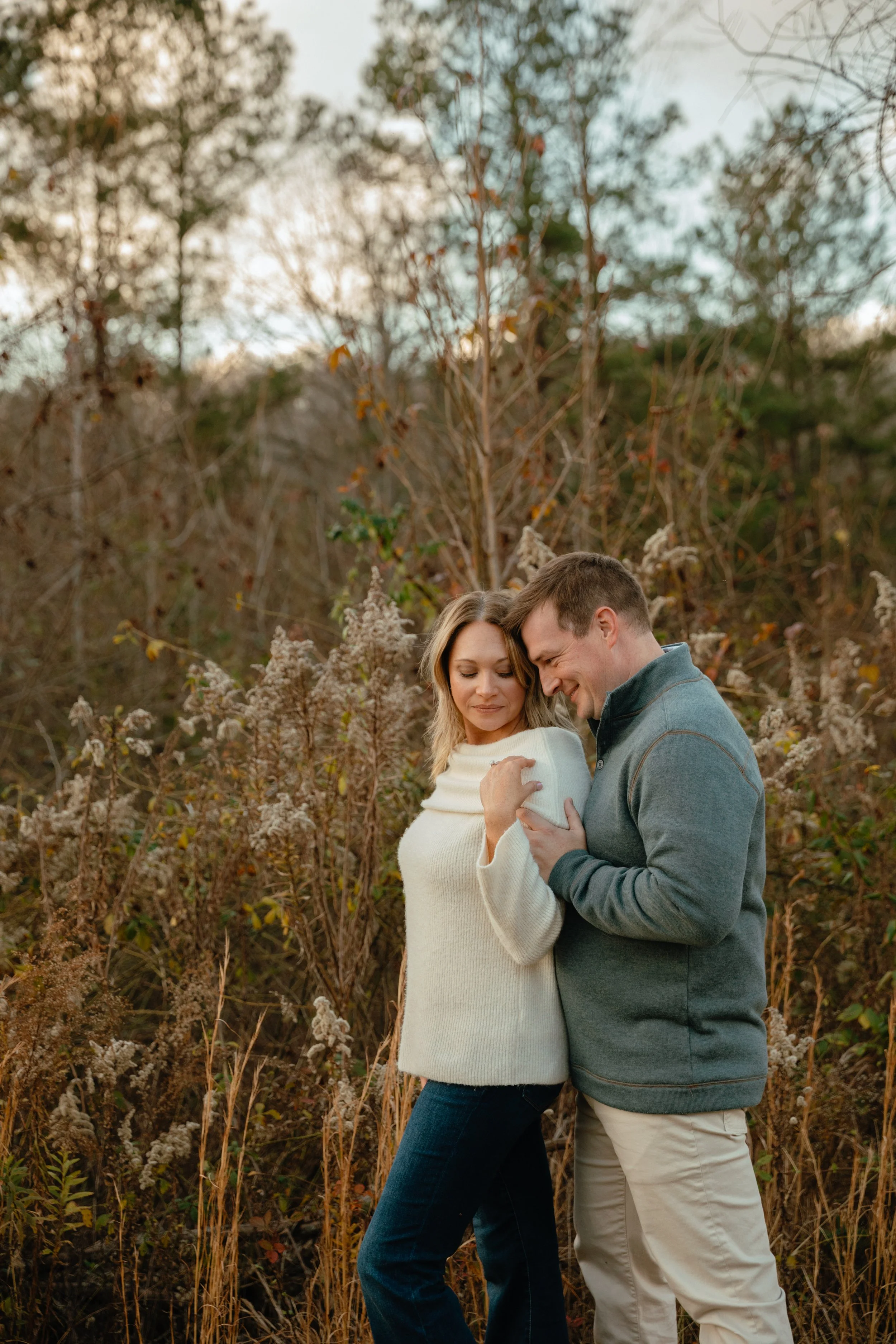Fall engagement sesssion in tall grass