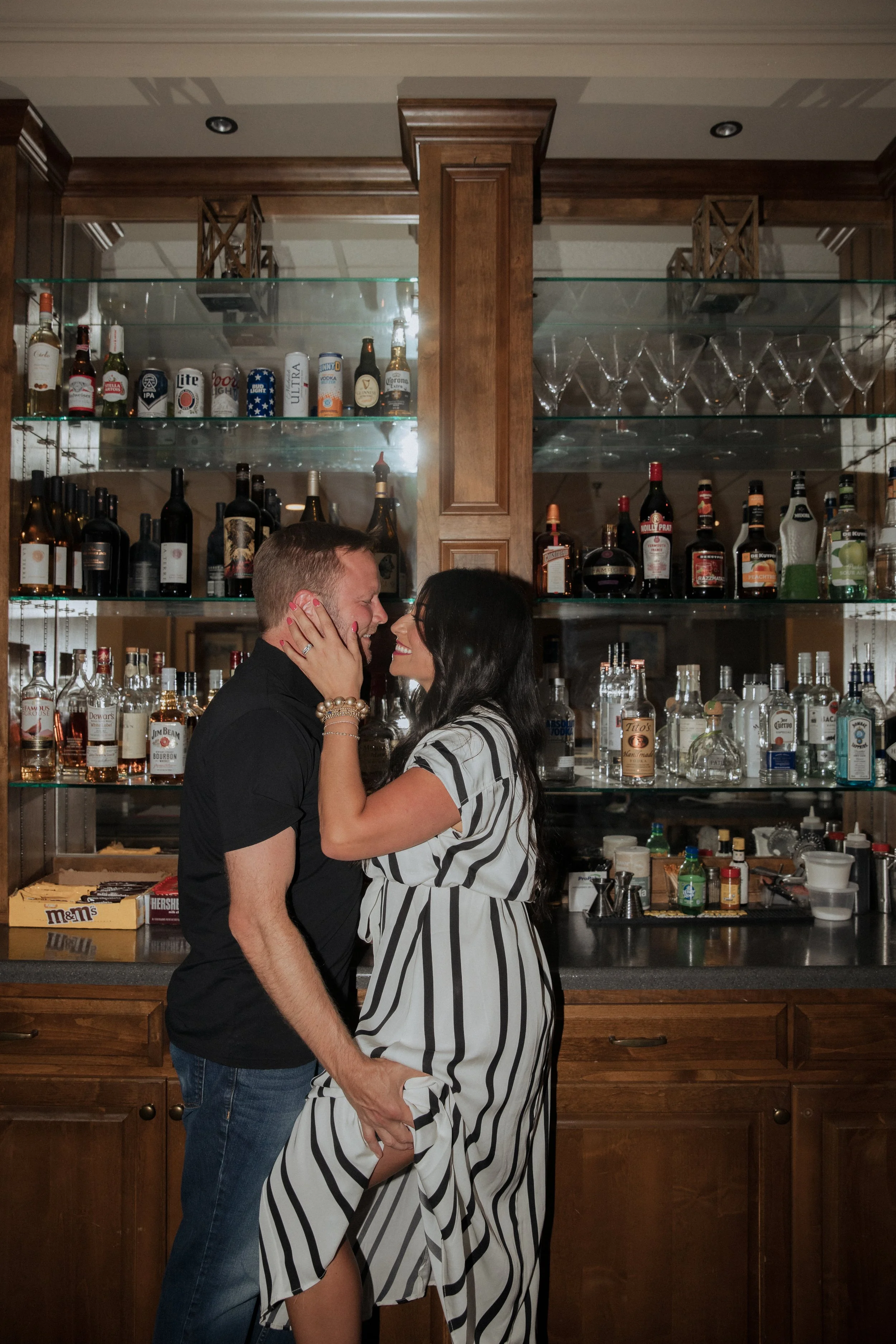 Engagement session in a bar in anniston alabama
