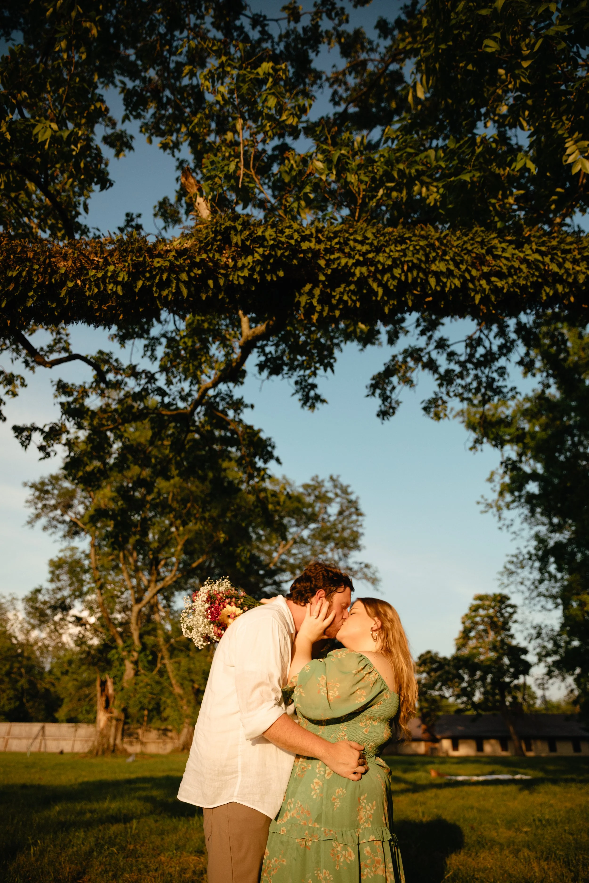 Summer engagement session at a park in alabama