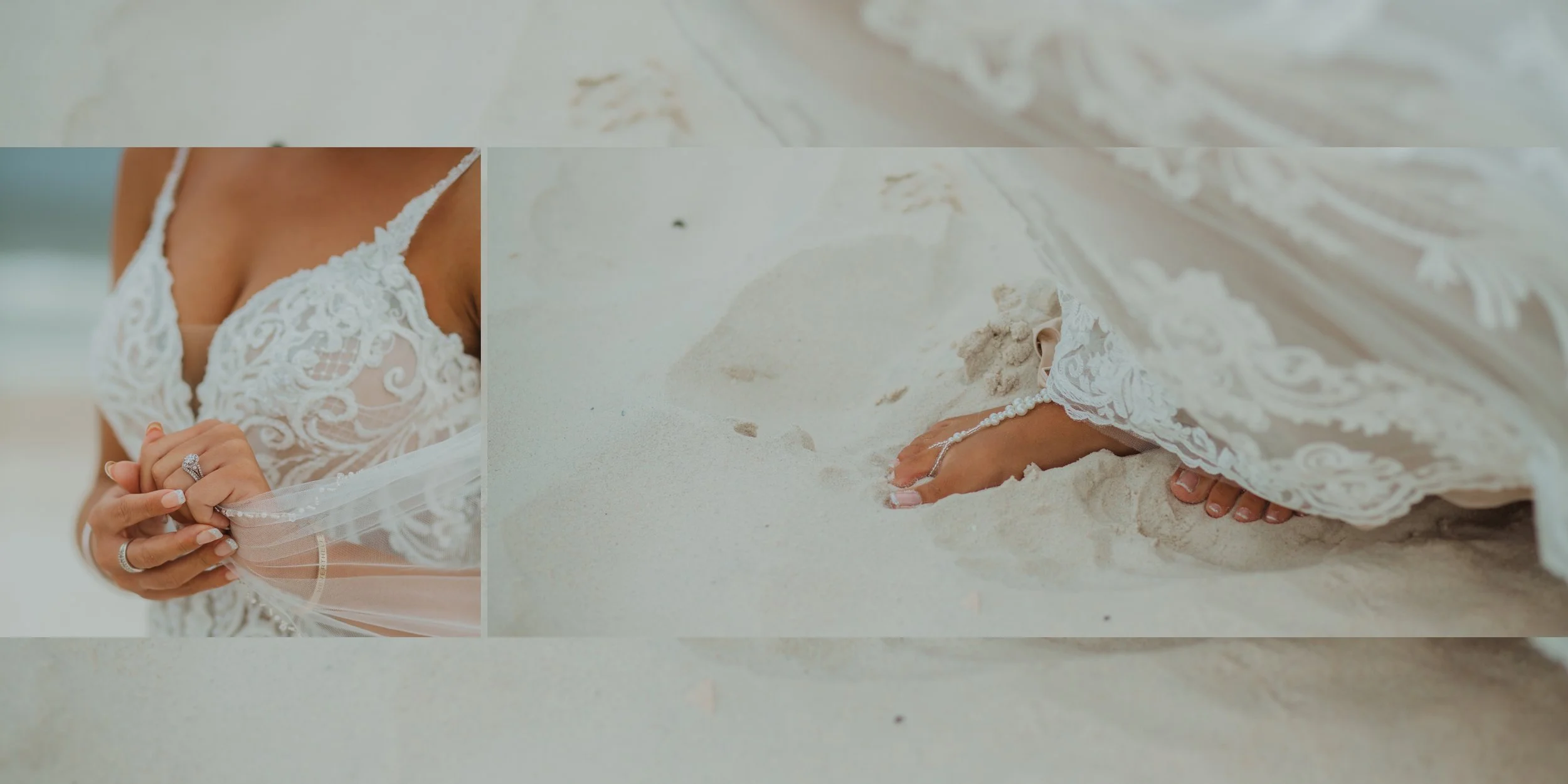 Alabama wedding photographer, photos of a beach wedding at Gulf Shores put into a photo album.