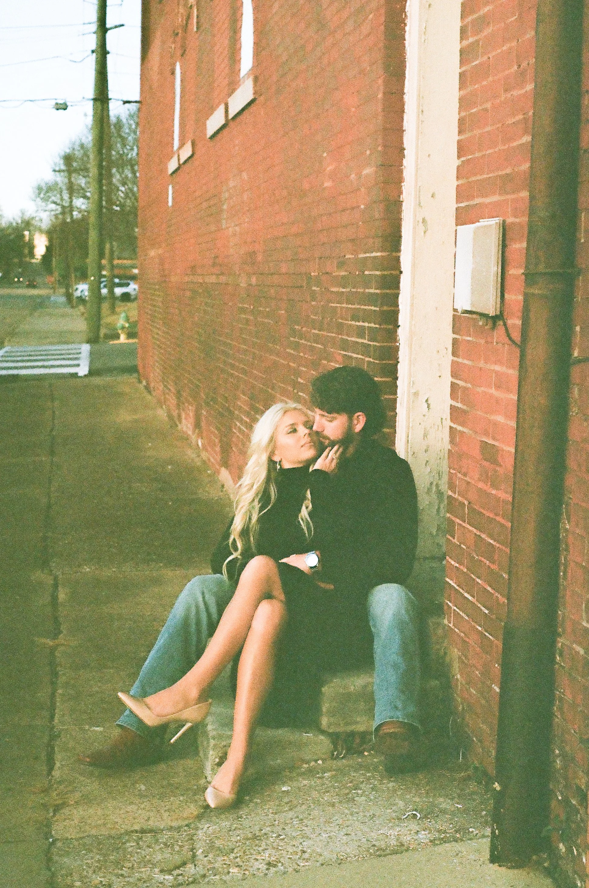 Downtown city of Anniston Alabama engagement session