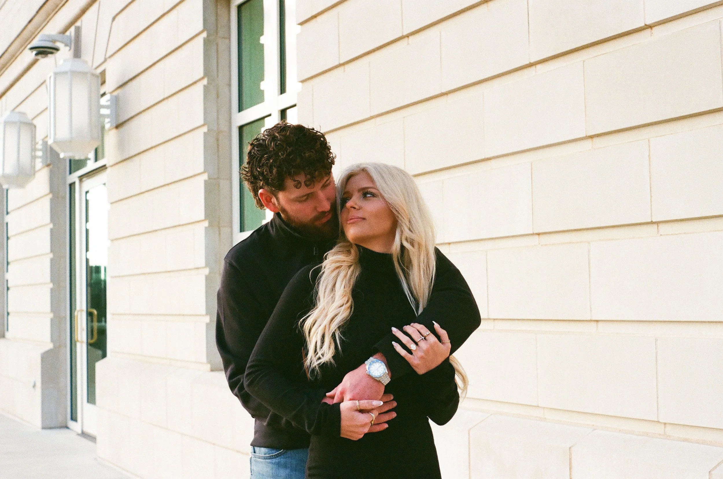 Downtown city of Anniston Alabama engagement session.