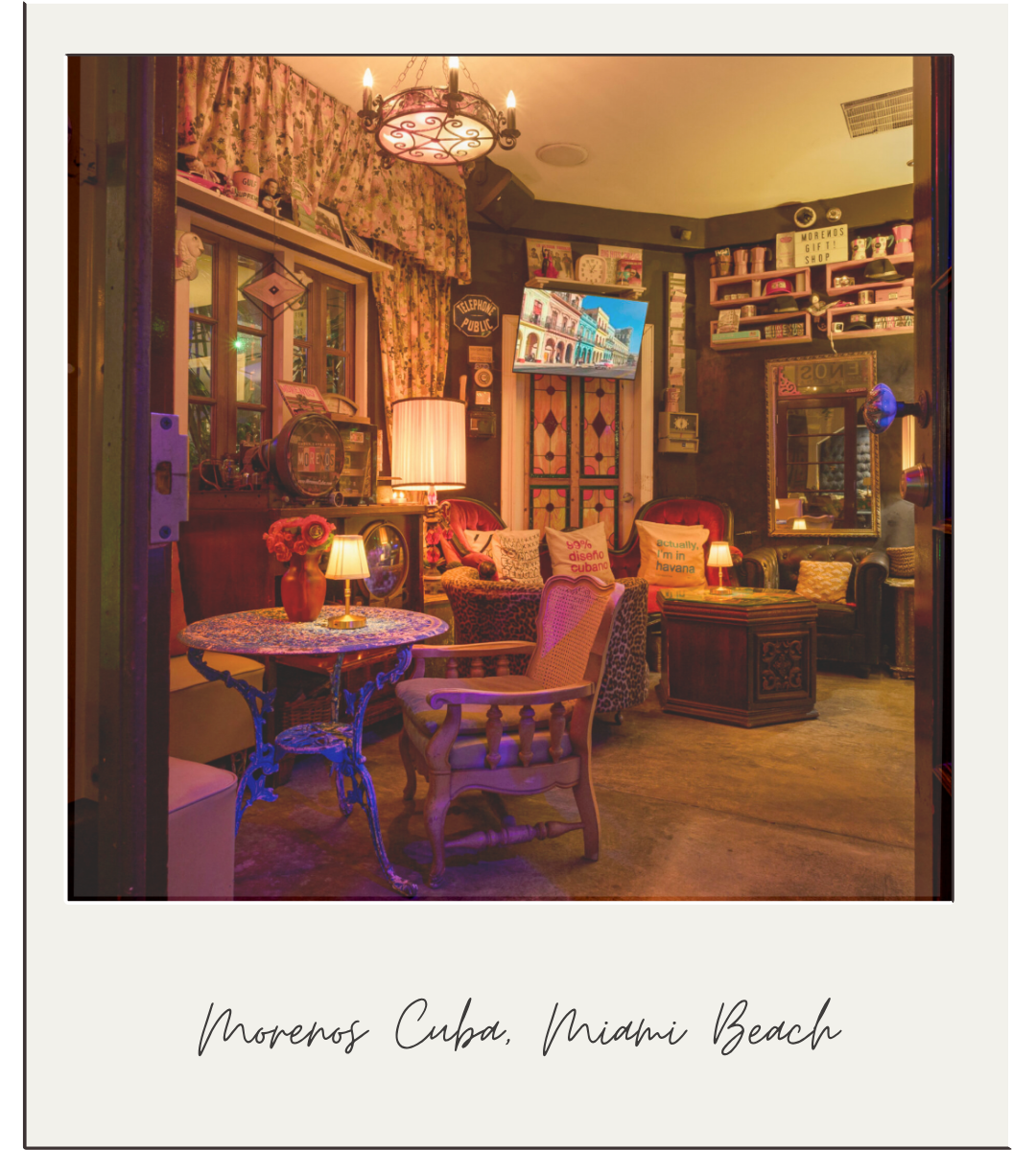 photo of the dimly lit vibey interior of morenos the best cuban restaurant in miami