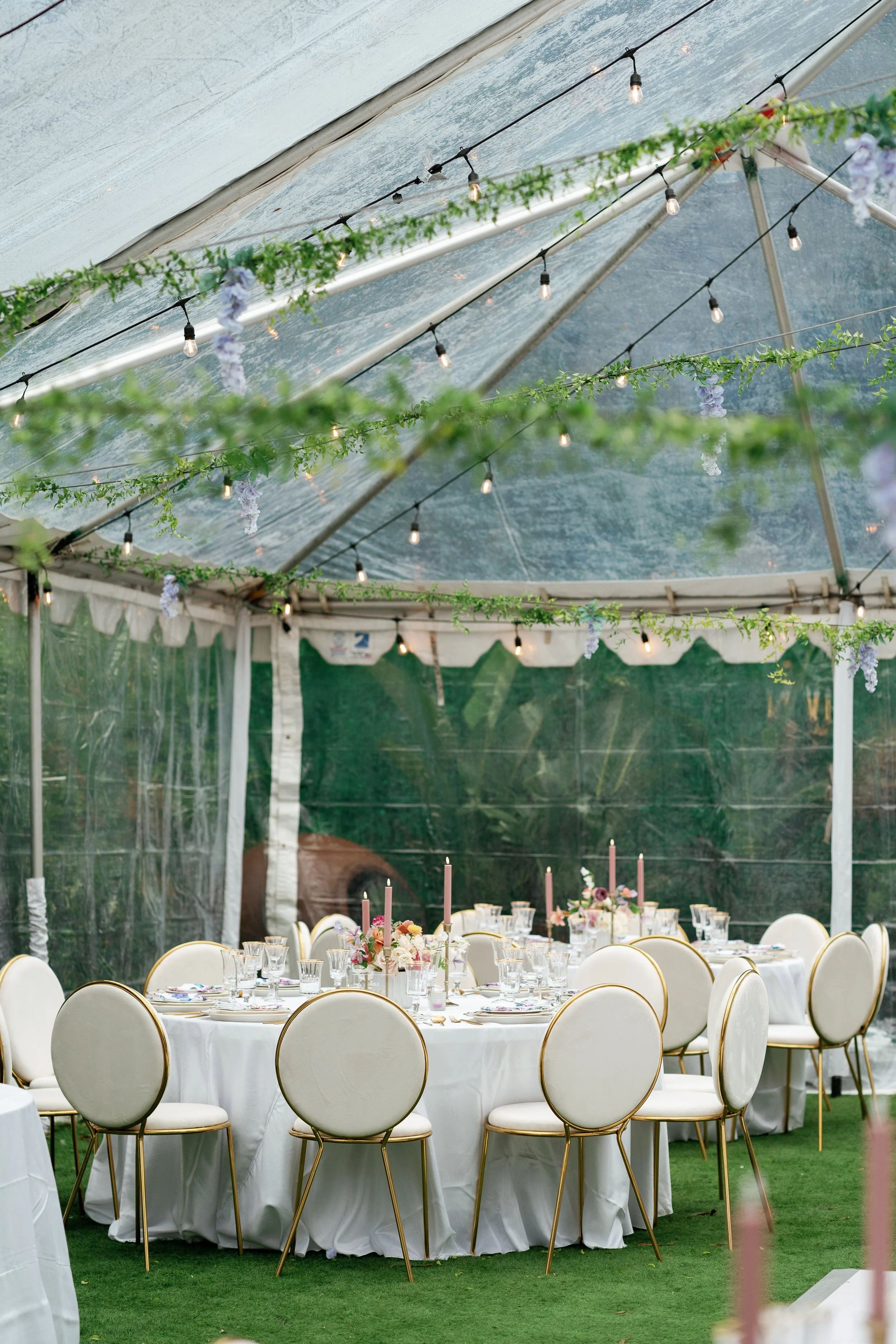 Mixed wedding table styles creating balanced and cohesive reception design