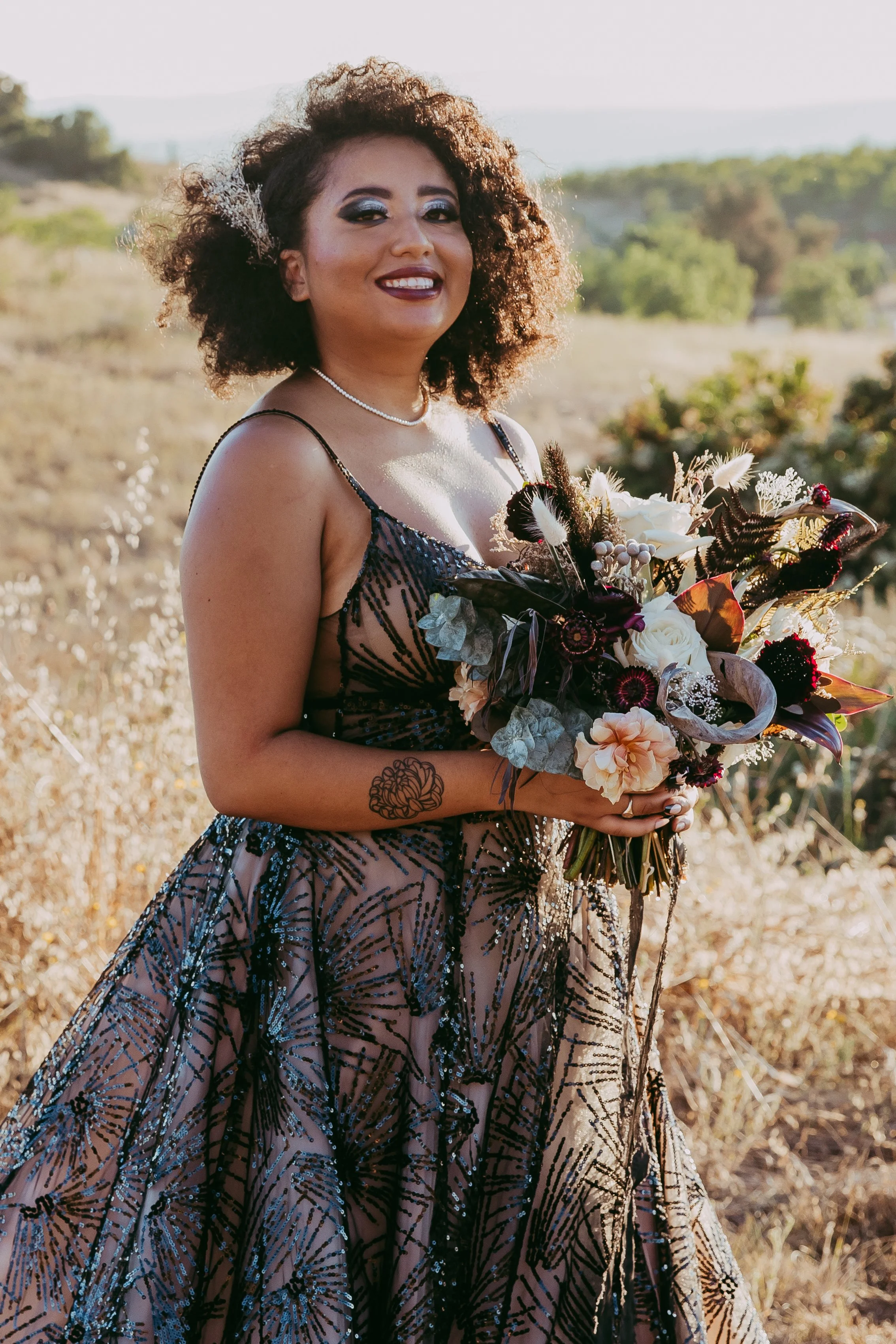 Dark wedding bouquet for a Disney villain wedding