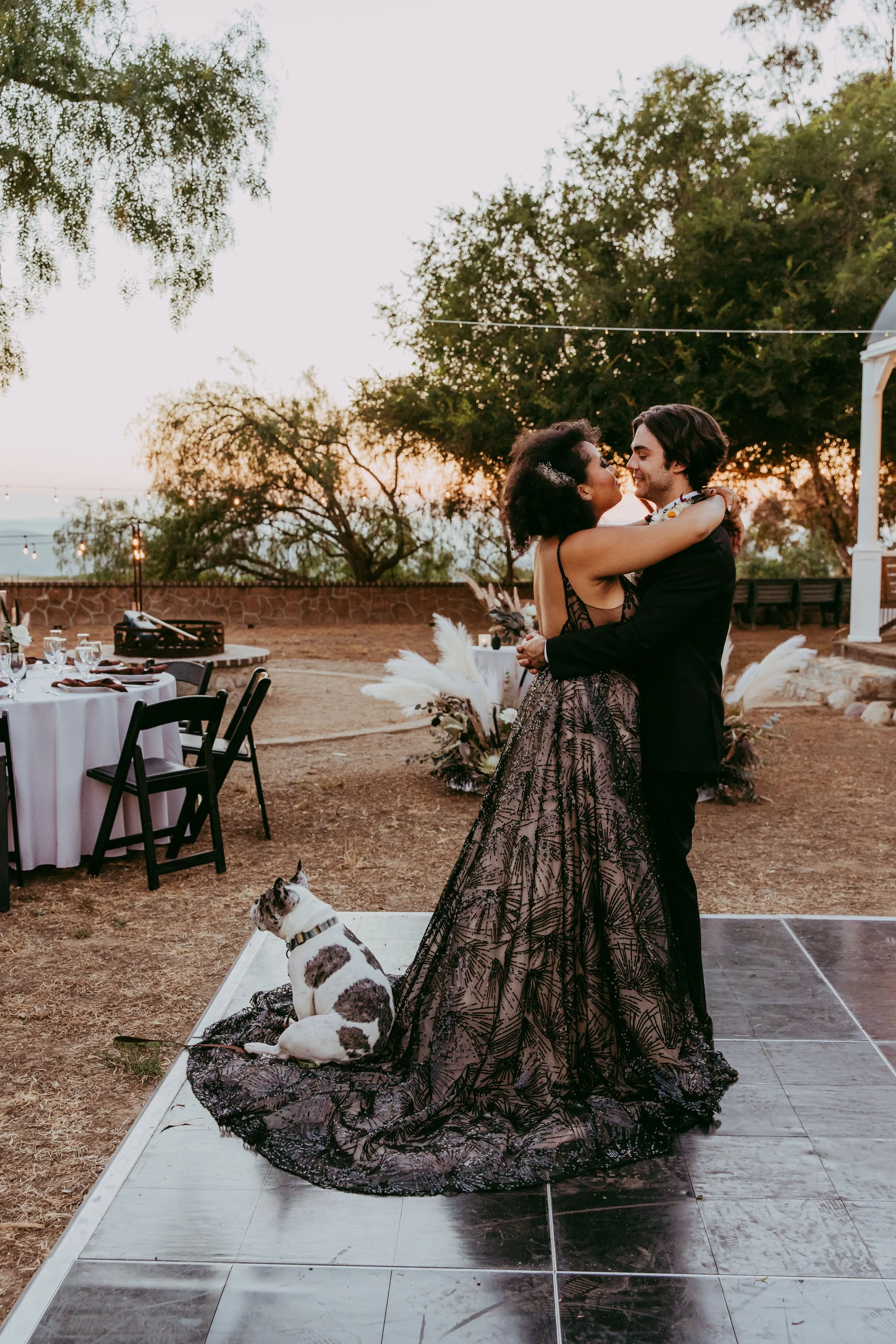 Couple portrait styled for a Disney villain wedding in Utah