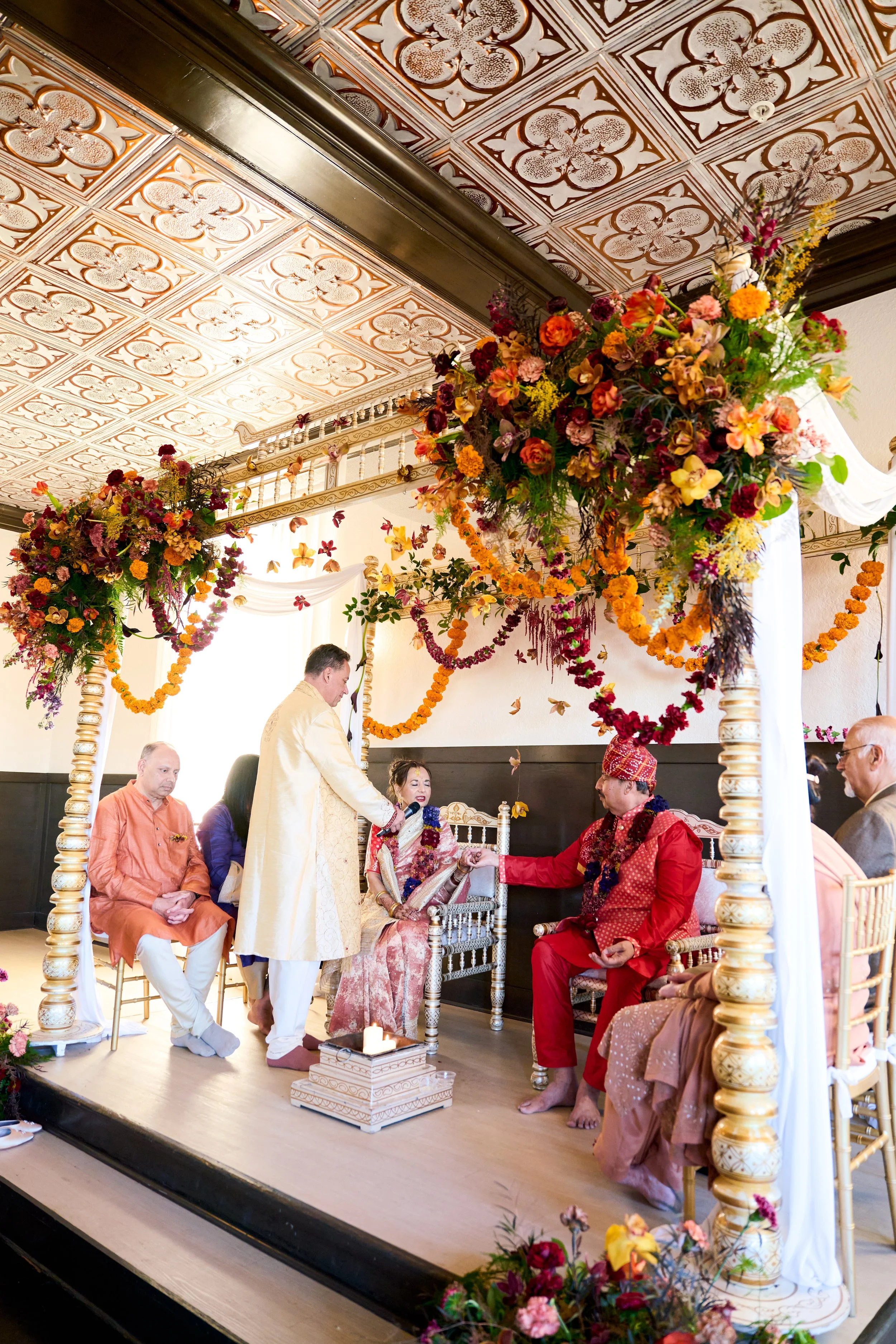 Ceremony set under the mandap by an Indian wedding planner in Utah